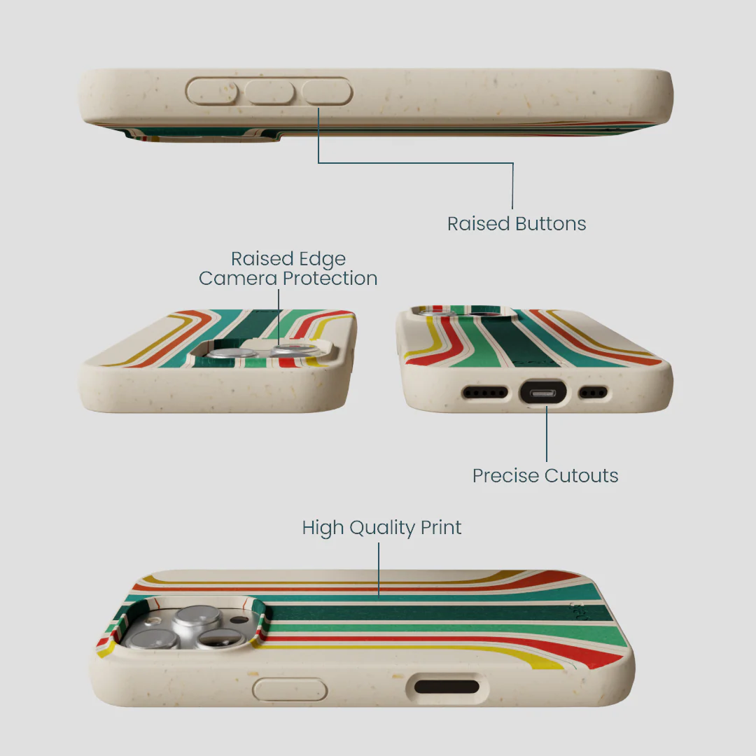 London Fog Retro Lines iPhone 16 Pro Case - Image 3