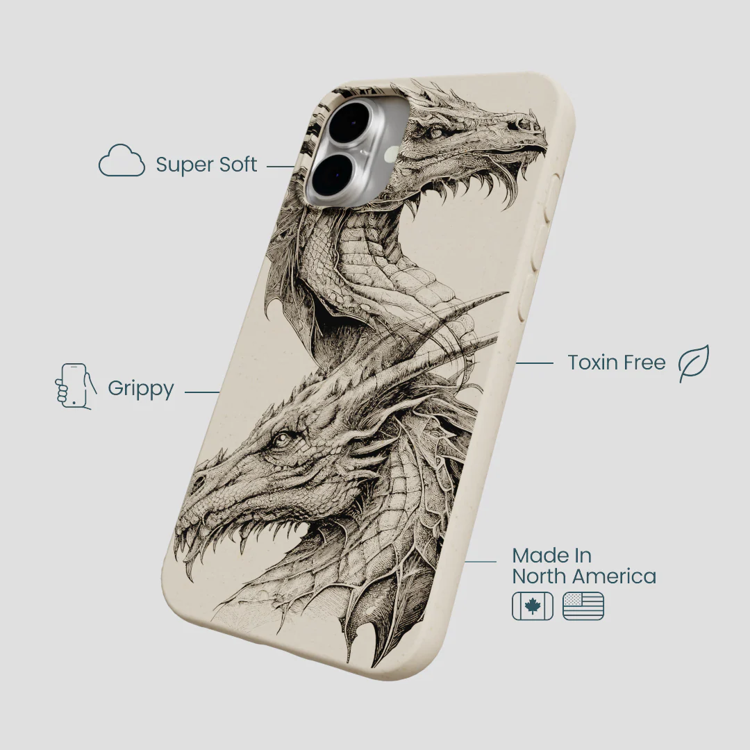 London Fog Twin Dragons iPhone 16 Plus Case - Image 4