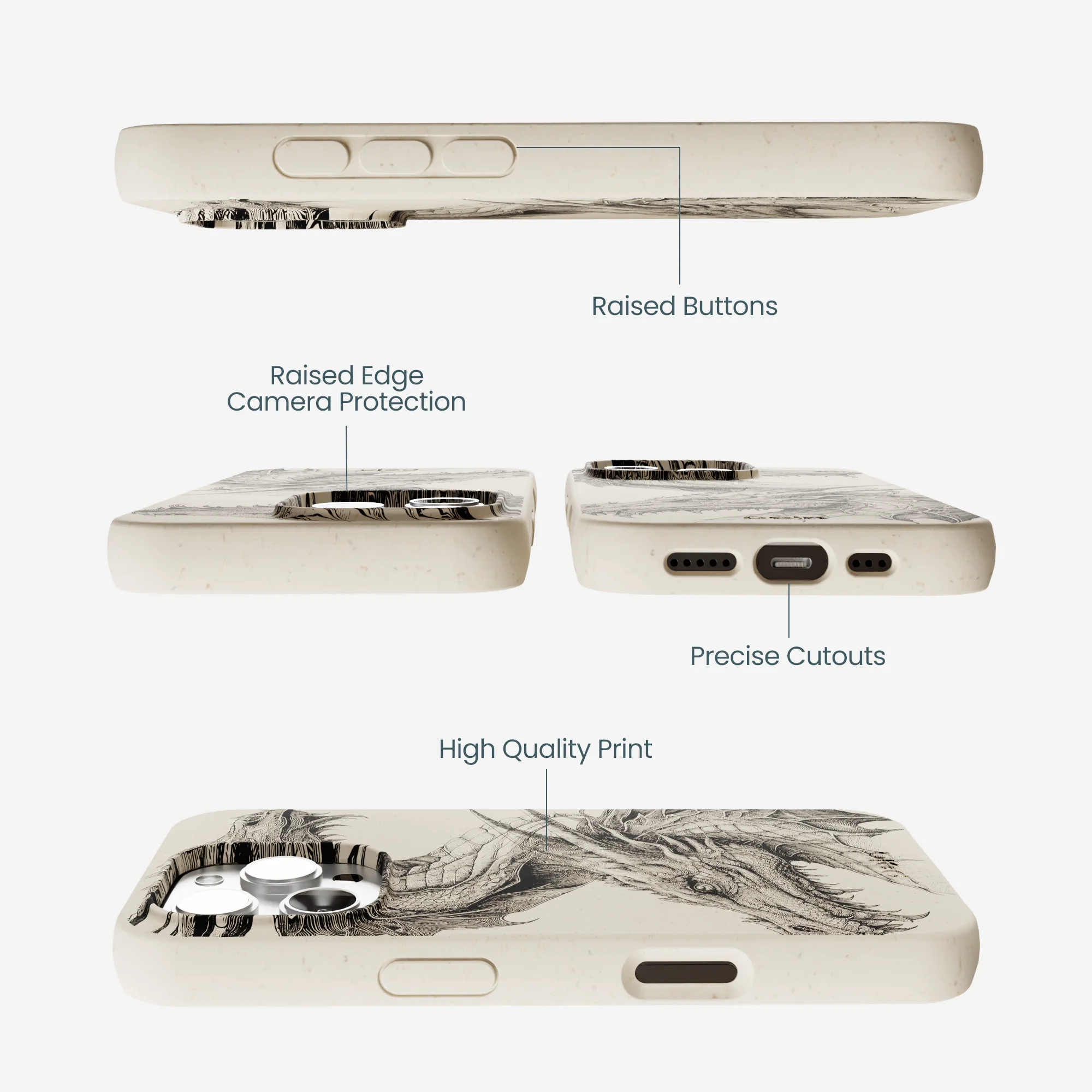 London Fog Twin Dragons iPhone 16 Pro Max Case - Image 3