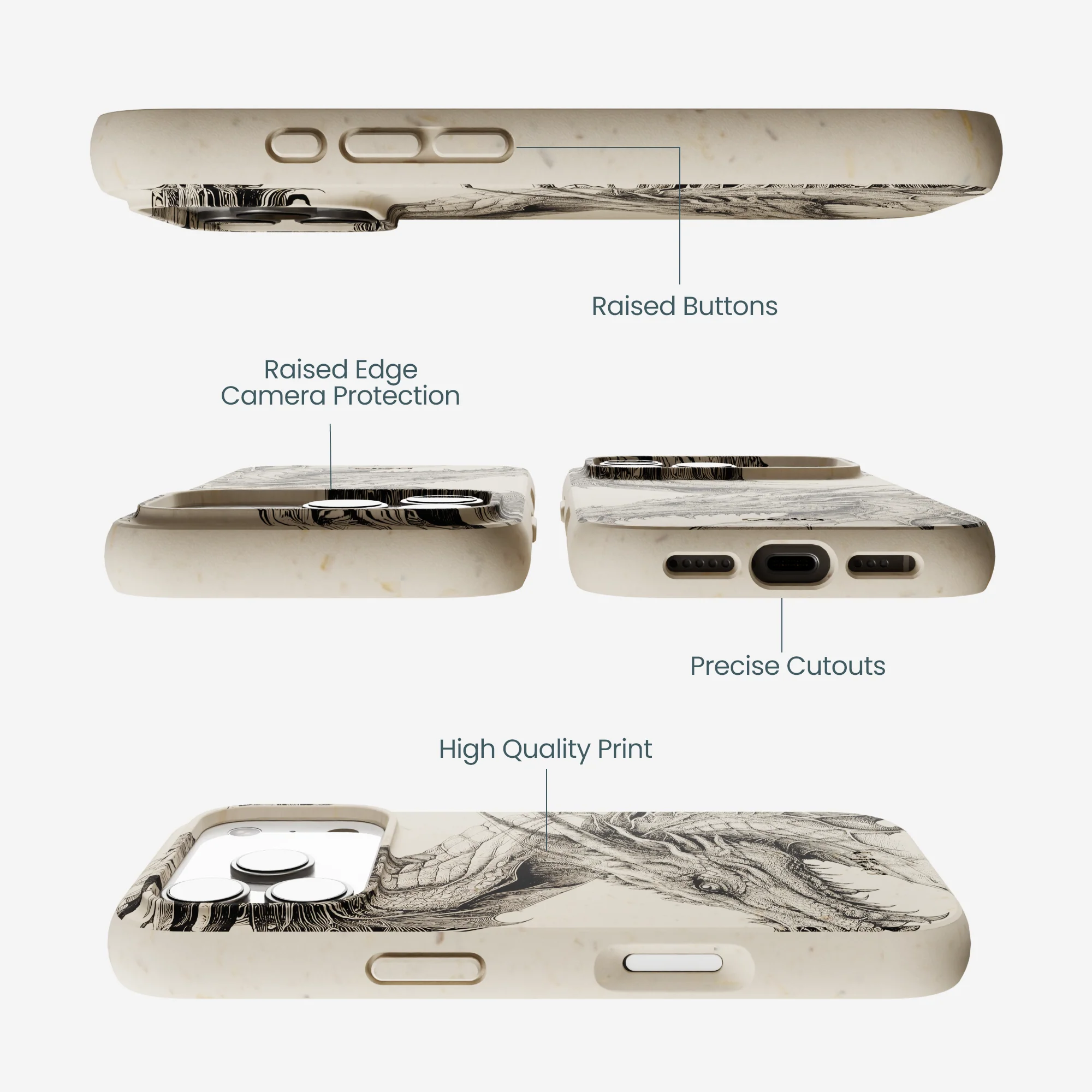 London Fog Twin Dragons iPhone 17 Pro Case - Image 3