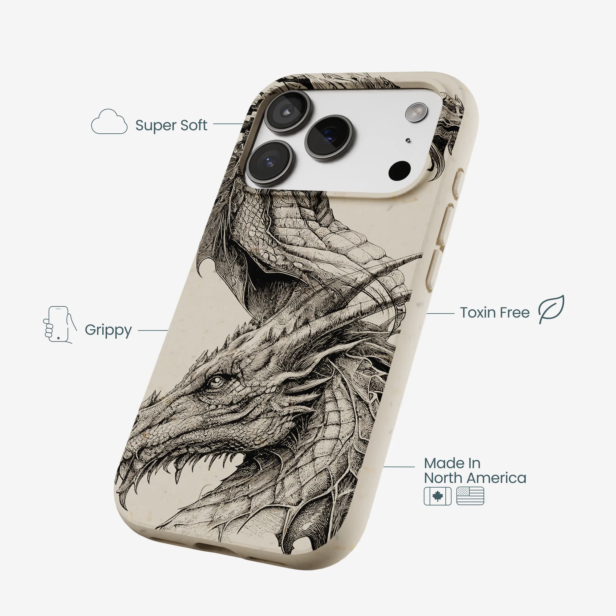 London Fog Twin Dragons iPhone 17 Pro Case - Image 4