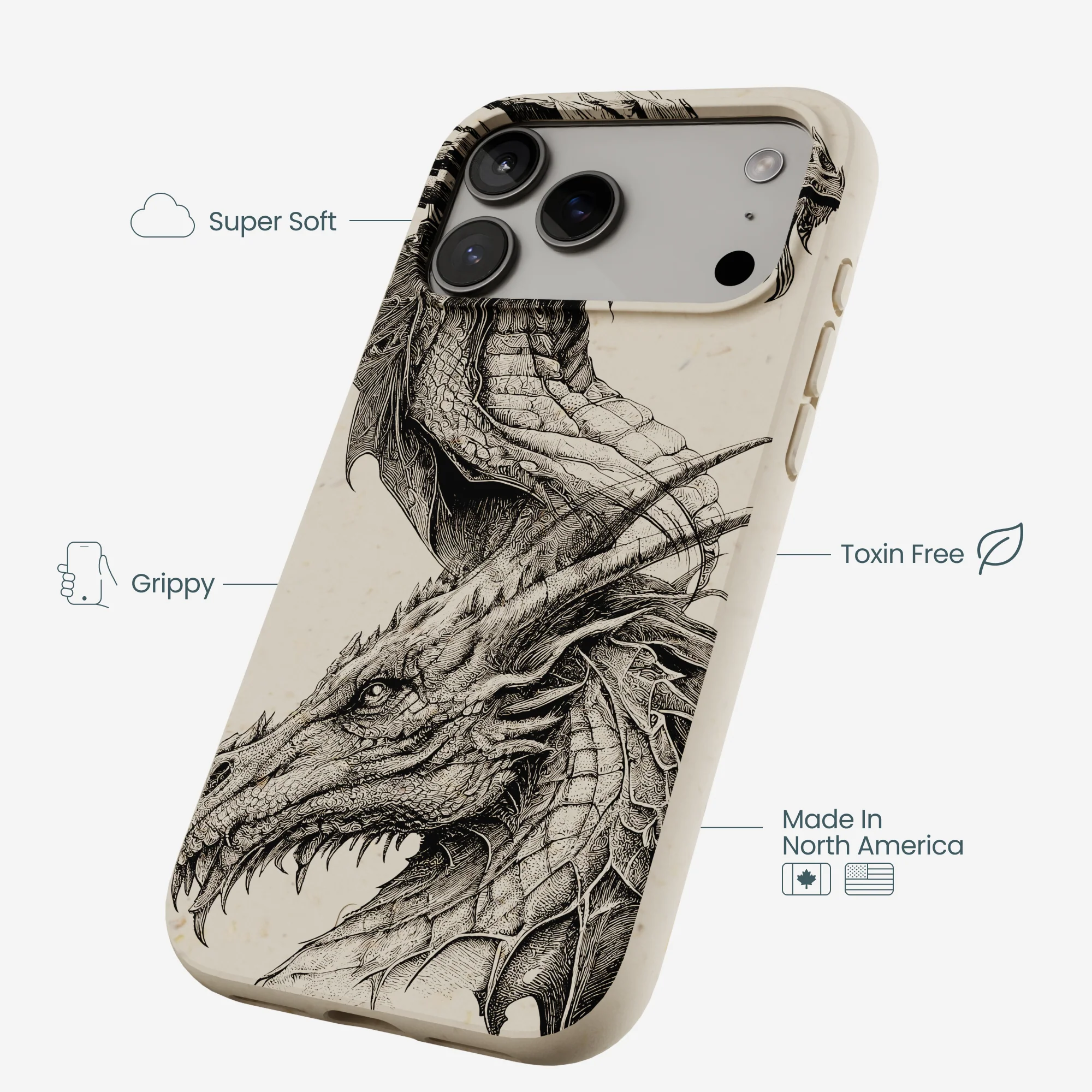 London Fog Twin Dragons iPhone 17 Pro Max Case - Image 4