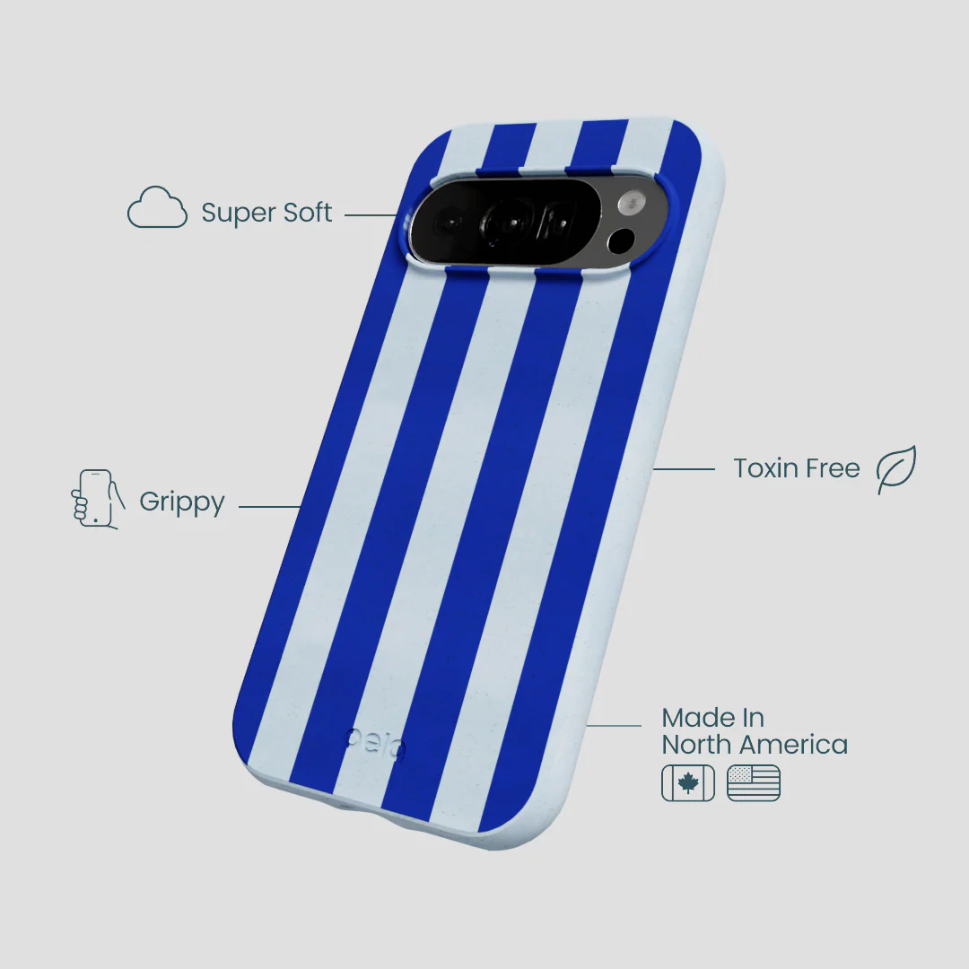 Powder Blue Big Cobalt Stripes Google Pixel 10/10 Pro Case - Image 4