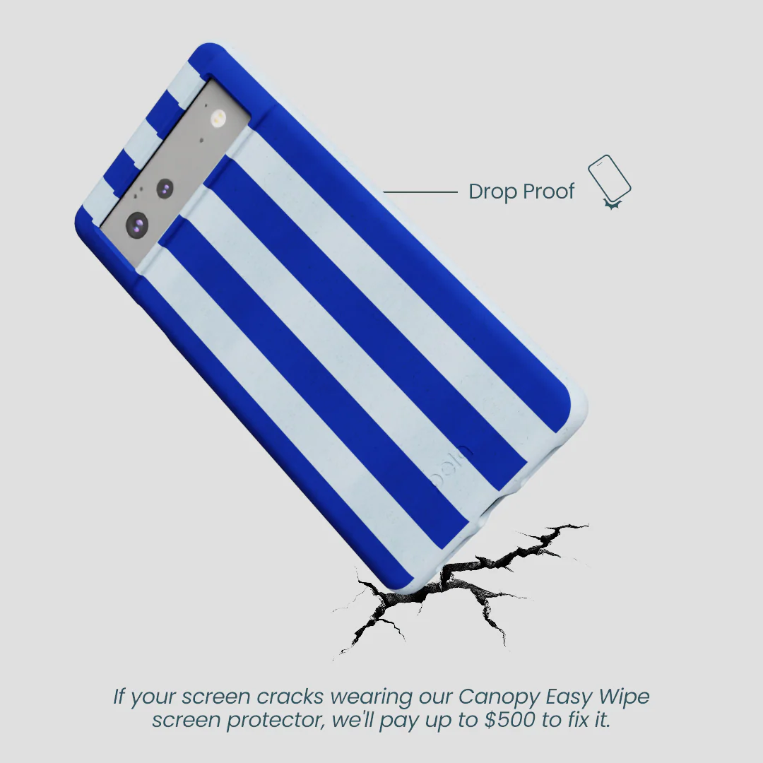 Powder Blue Big Cobalt Stripes Google Pixel 6 Case - Image 5