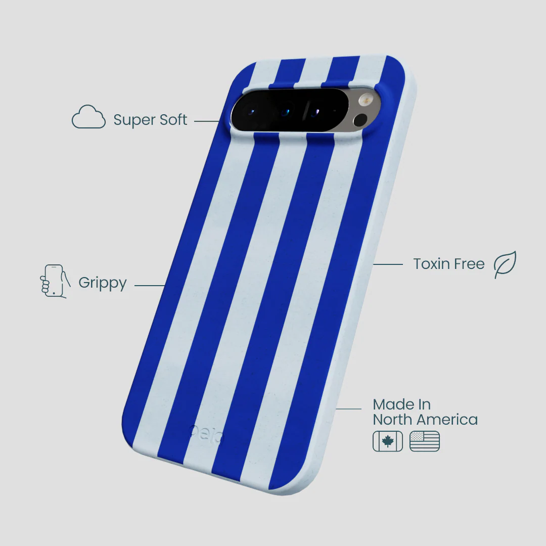 Powder Blue Big Cobalt Stripes Google Pixel 9 Pro XL Case - Image 4
