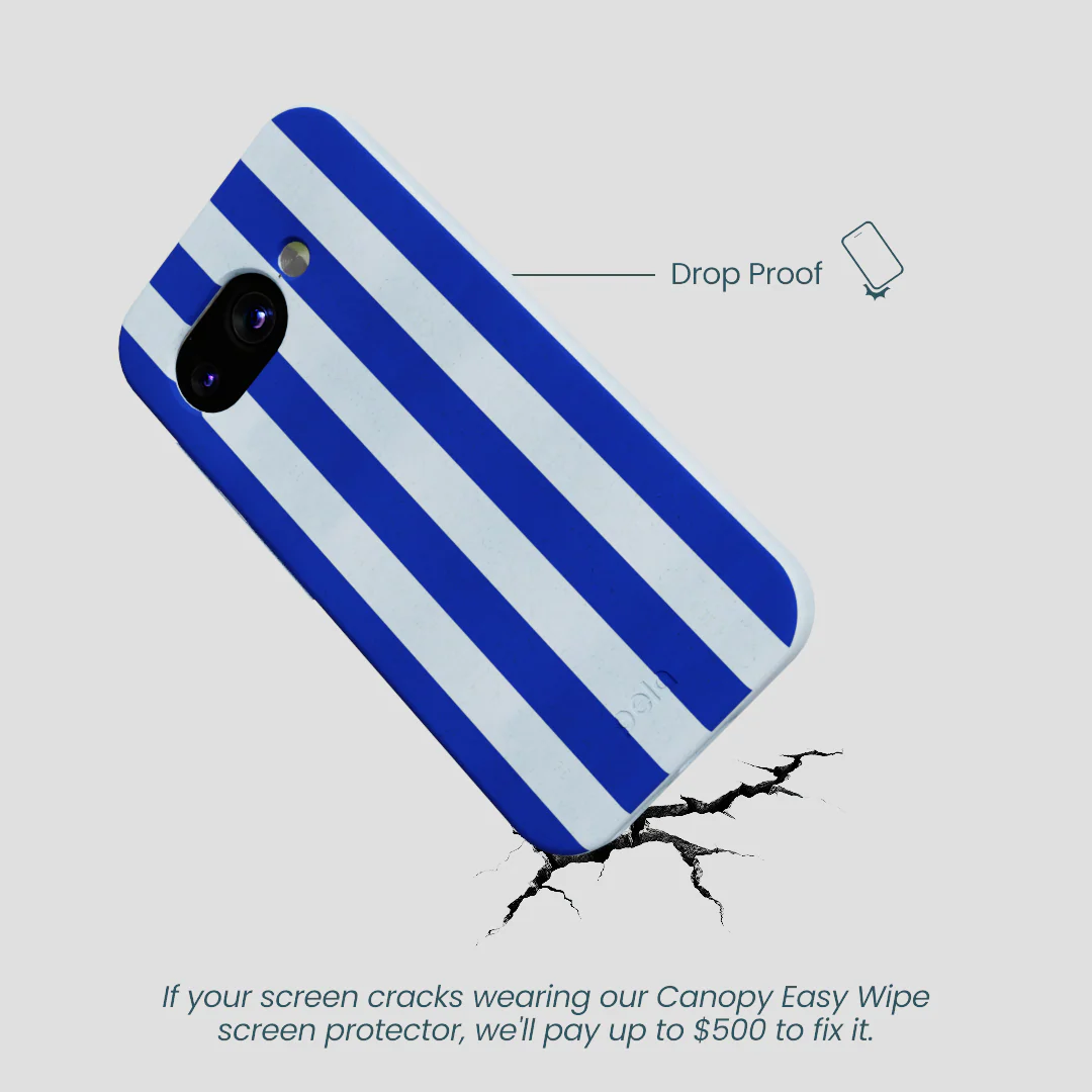 Powder Blue Big Cobalt Stripes Google Pixel 9a Case - Image 5
