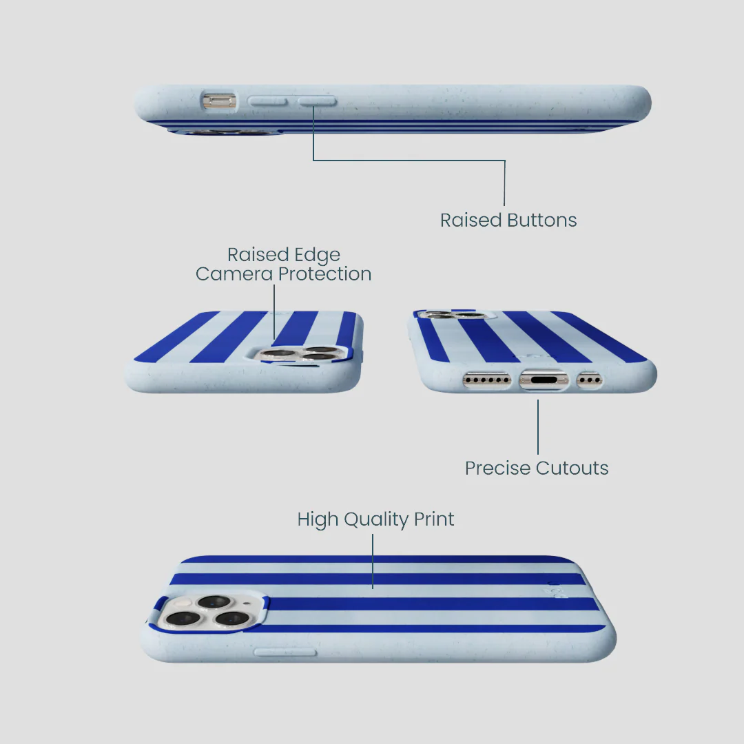Powder Blue Big Cobalt Stripes iPhone 11 Pro Case - Image 3