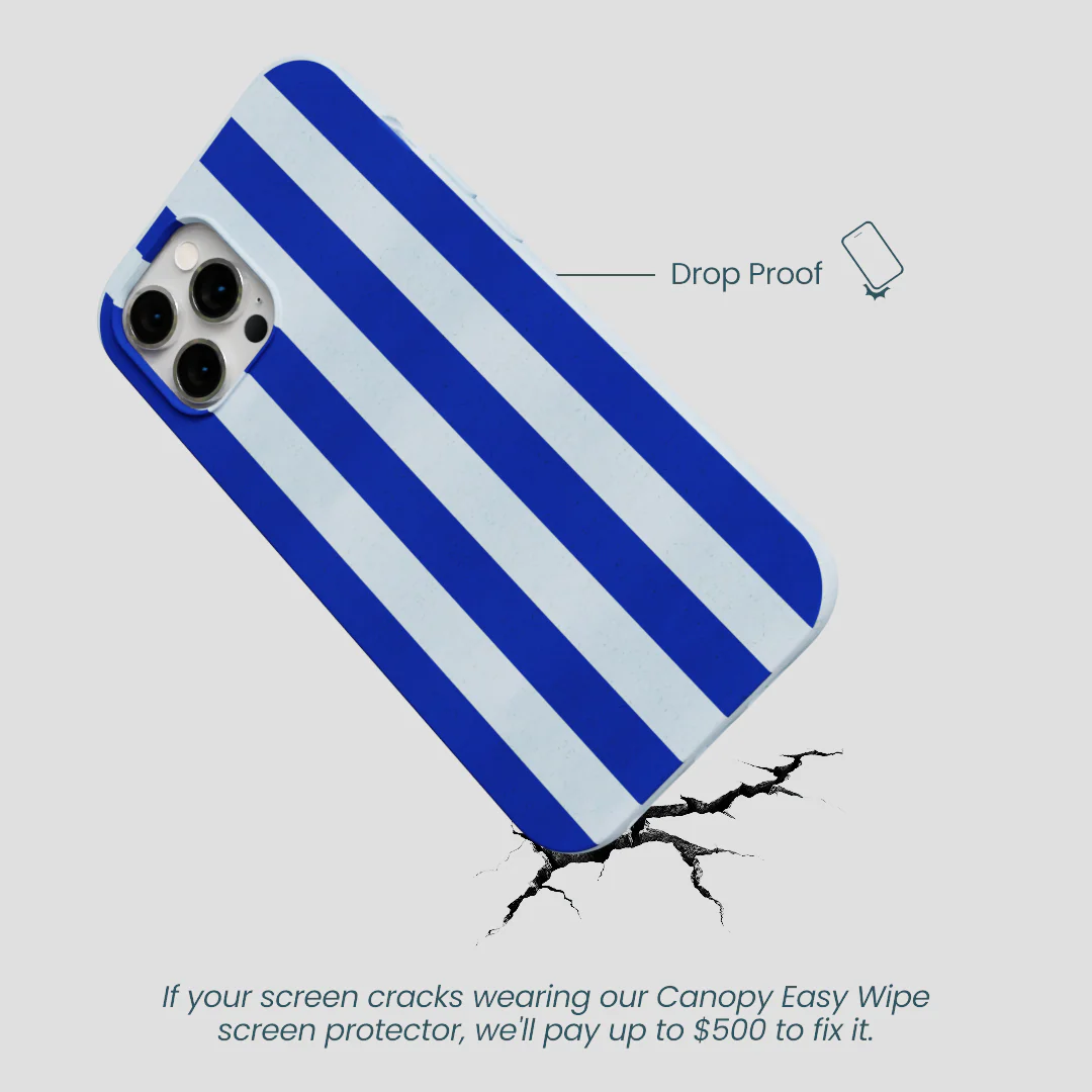 Powder Blue Big Cobalt Stripes iPhone 12 Pro Max Case - Image 5