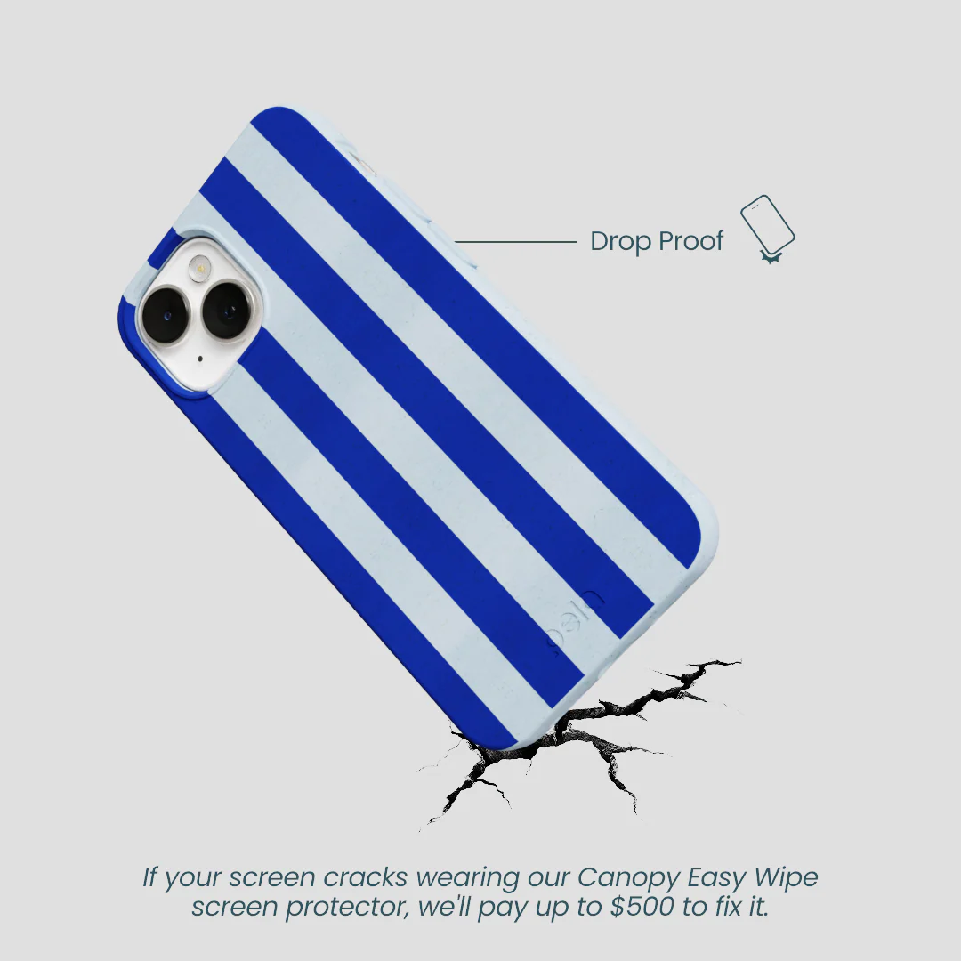 Powder Blue Big Cobalt Stripes iPhone 13 Case - Image 5
