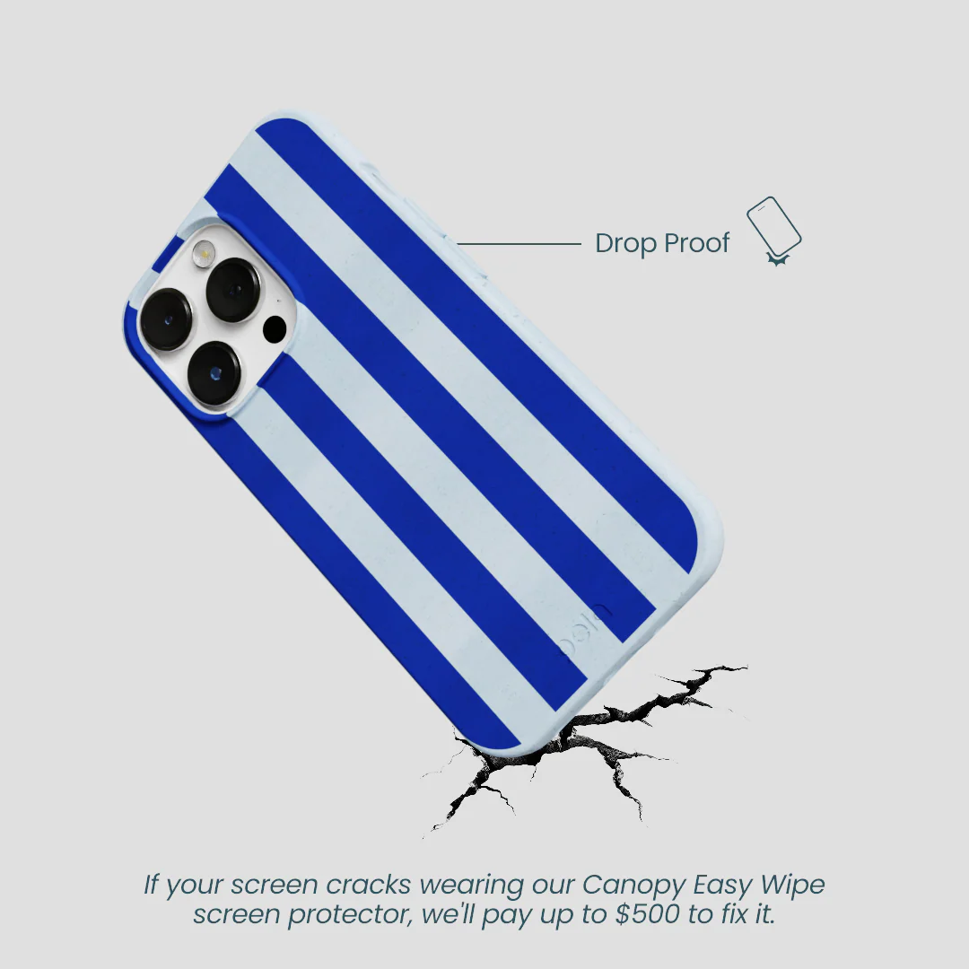 Powder Blue Big Cobalt Stripes iPhone 13 Pro Case - Image 5
