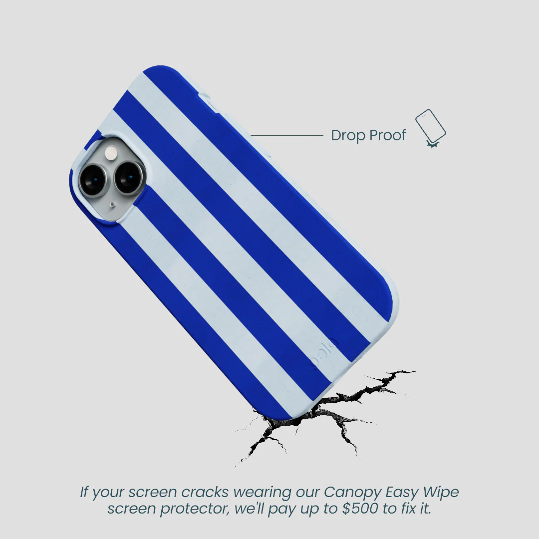 Powder Blue Big Cobalt Stripes iPhone 14 Case - Image 5