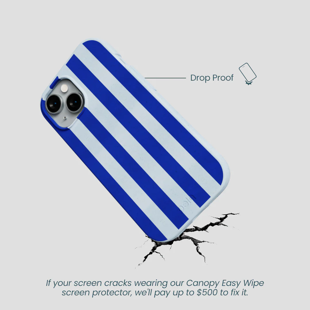 Powder Blue Big Cobalt Stripes iPhone 15 Case - Image 5