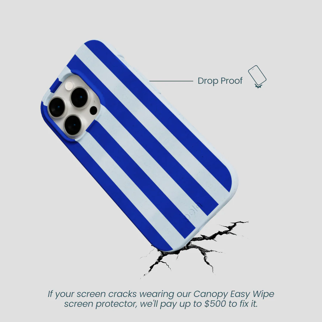 Powder Blue Big Cobalt Stripes iPhone 15 Pro Case - Image 5