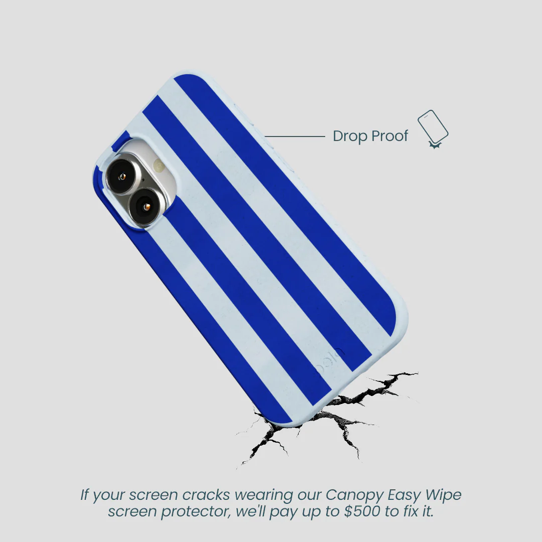 Powder Blue Big Cobalt Stripes iPhone 16 Case - Image 5