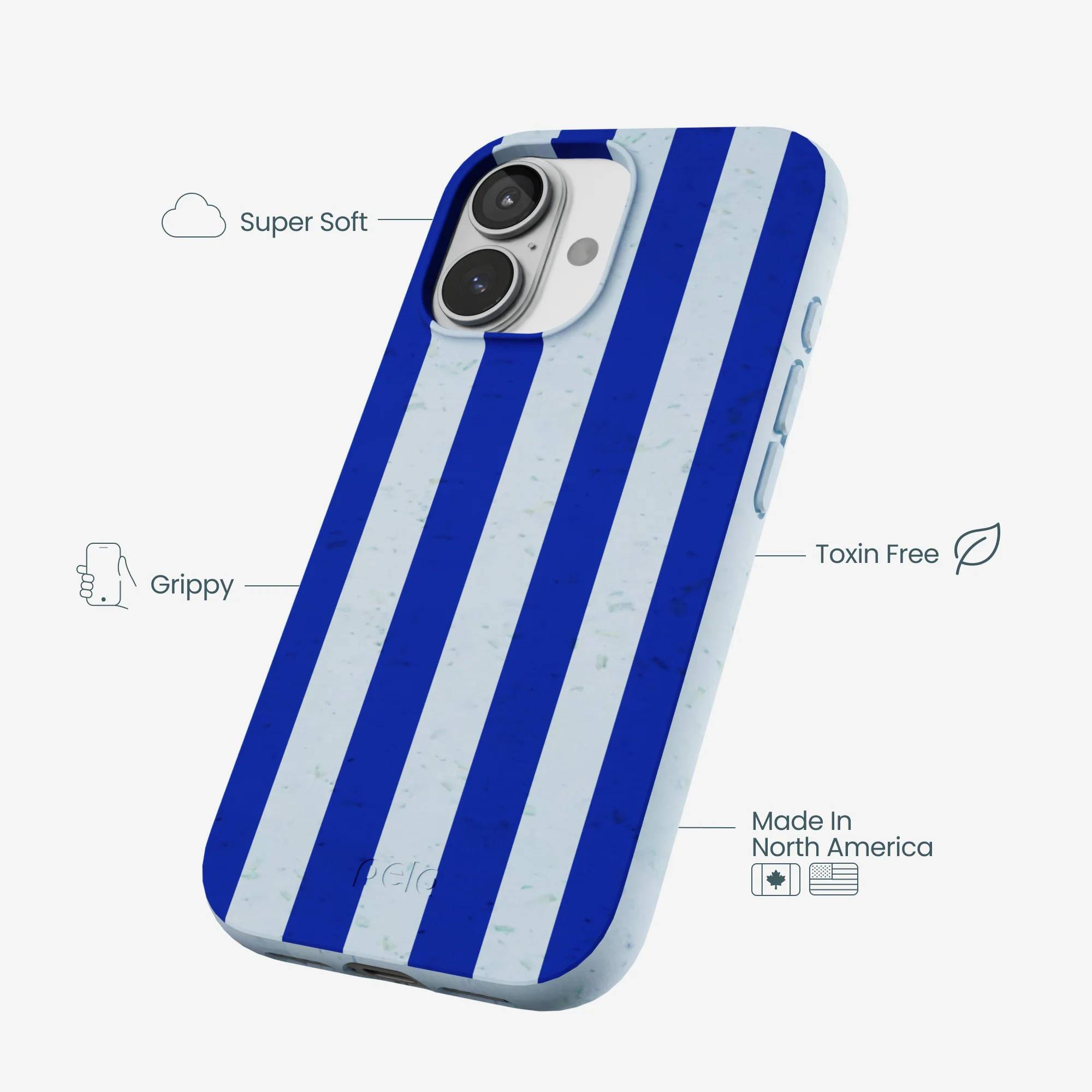 Powder Blue Big Cobalt Stripes iPhone 17 Case - Image 4