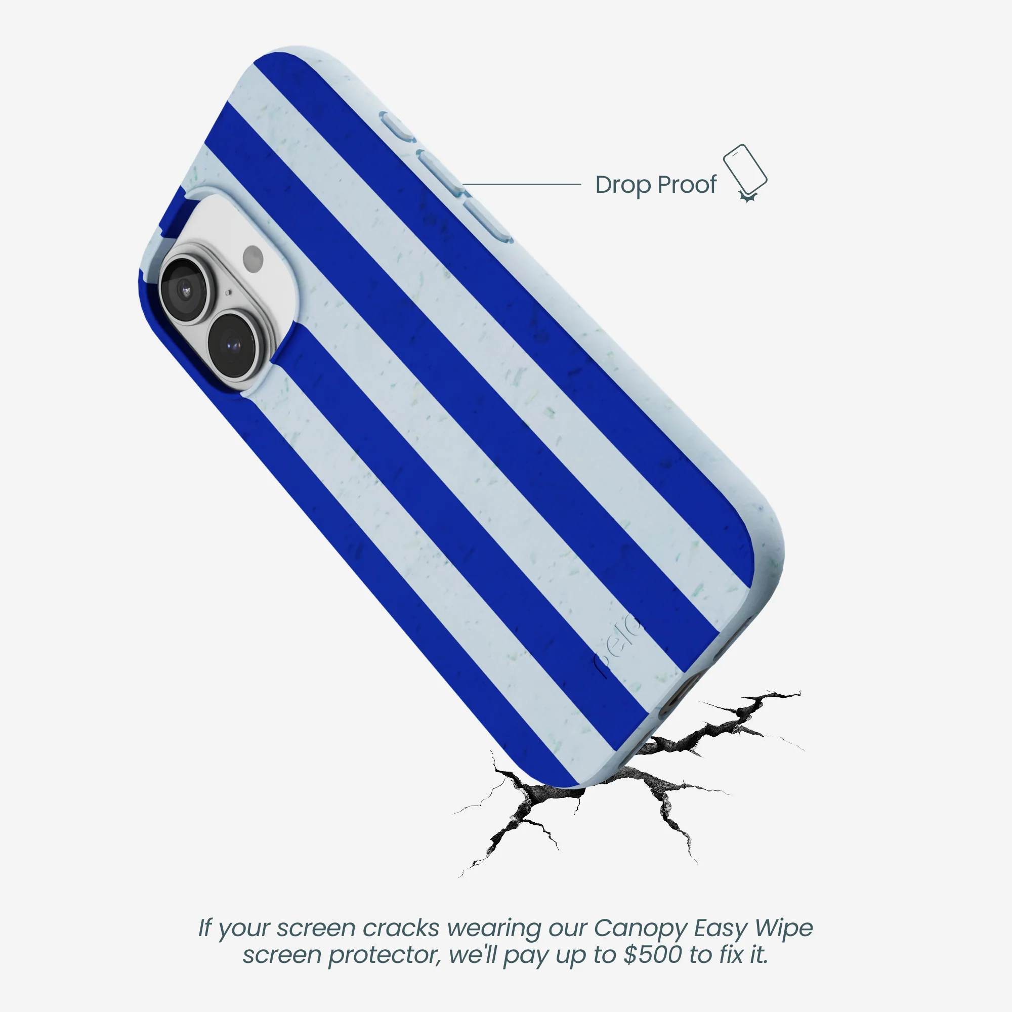 Powder Blue Big Cobalt Stripes iPhone 17 Case - Image 5