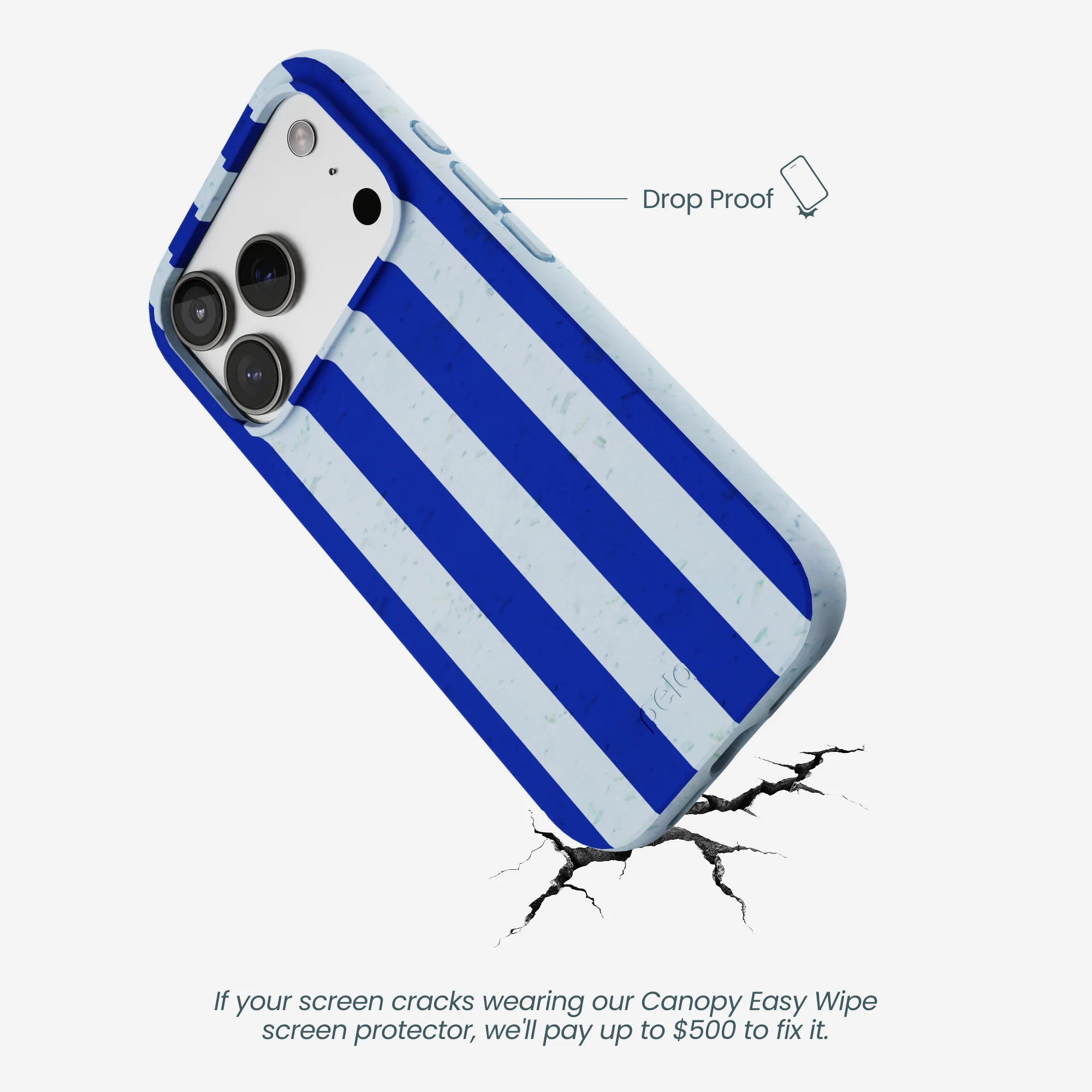 Powder Blue Big Cobalt Stripes iPhone 17 Pro Case - Image 5