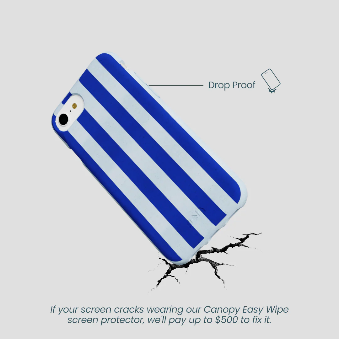 Powder Blue Big Cobalt Stripes iPhone 6/6s/7/8/SE Case - Image 5
