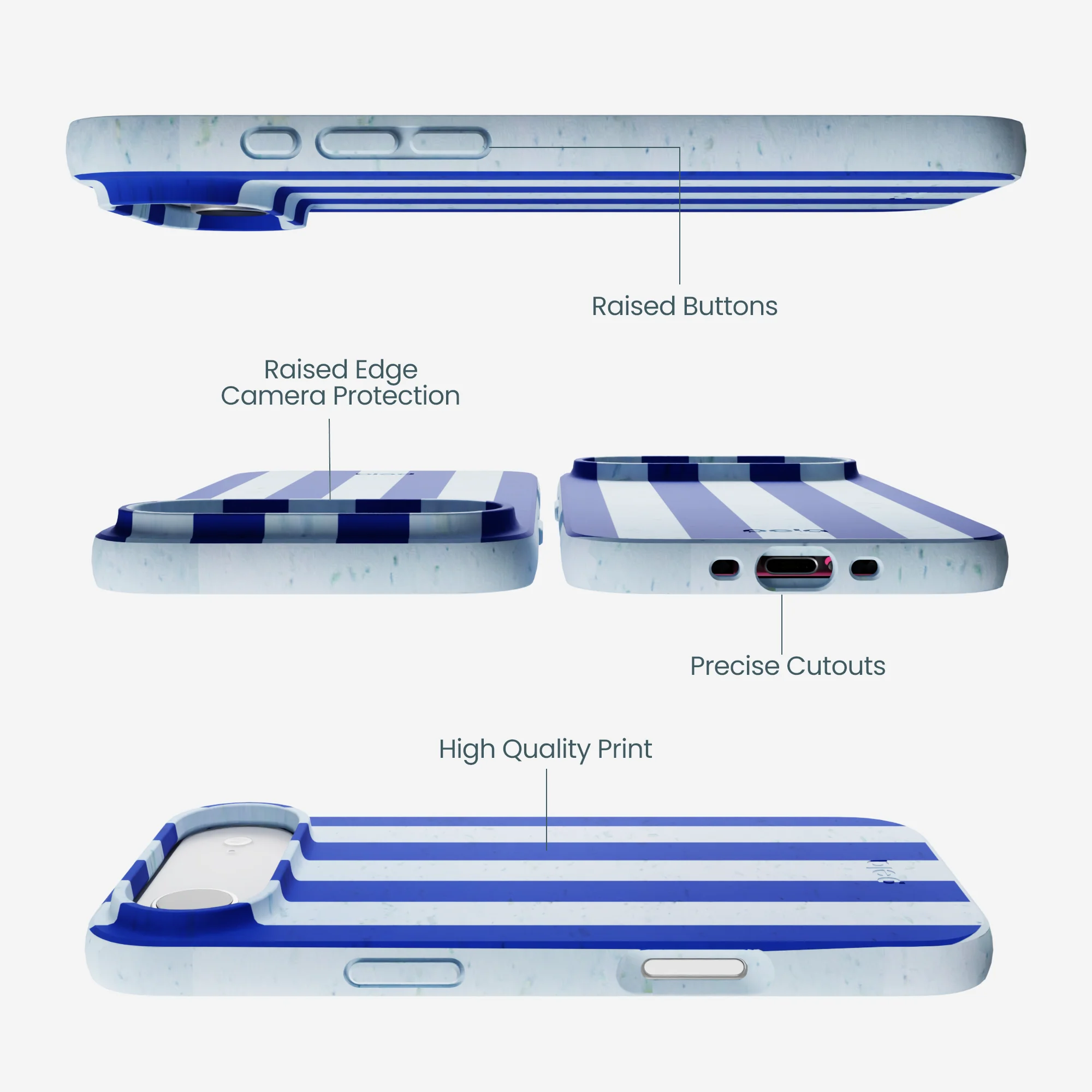 Powder Blue Big Cobalt Stripes iPhone Air Case - Image 3