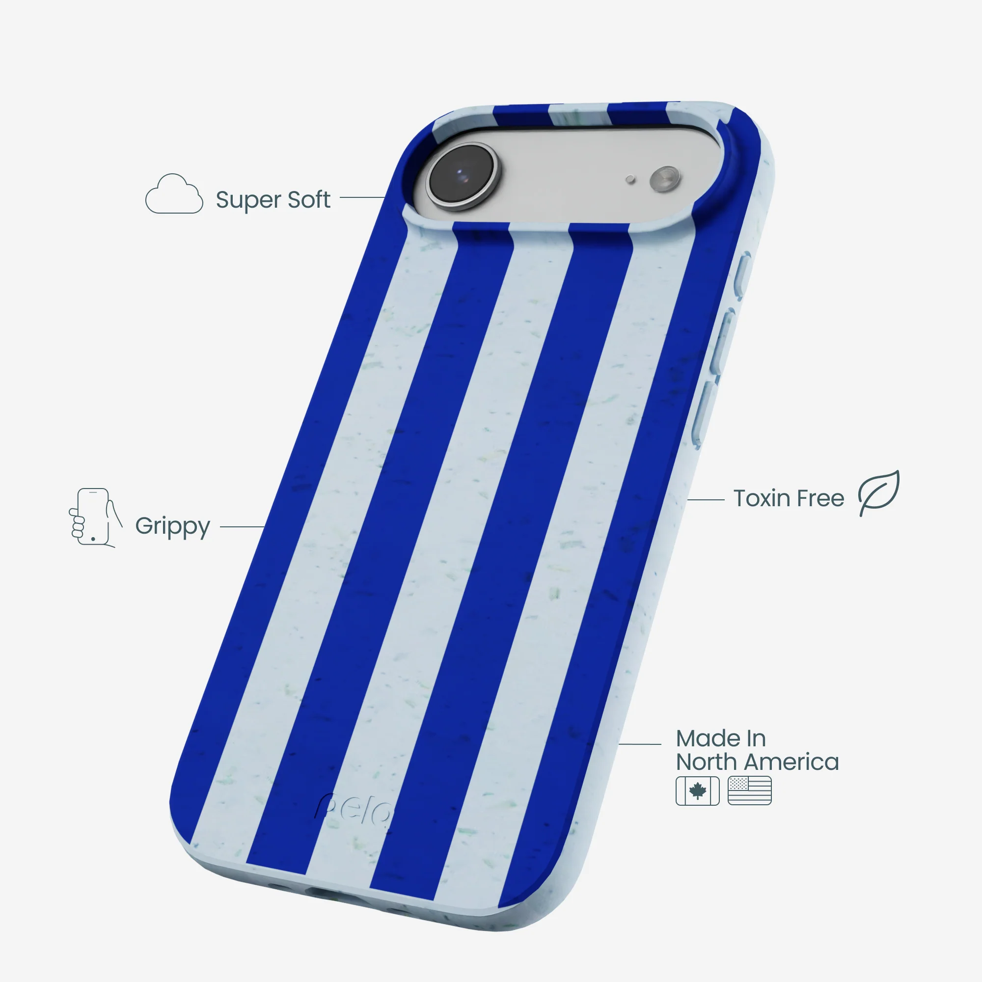 Powder Blue Big Cobalt Stripes iPhone Air Case - Image 4