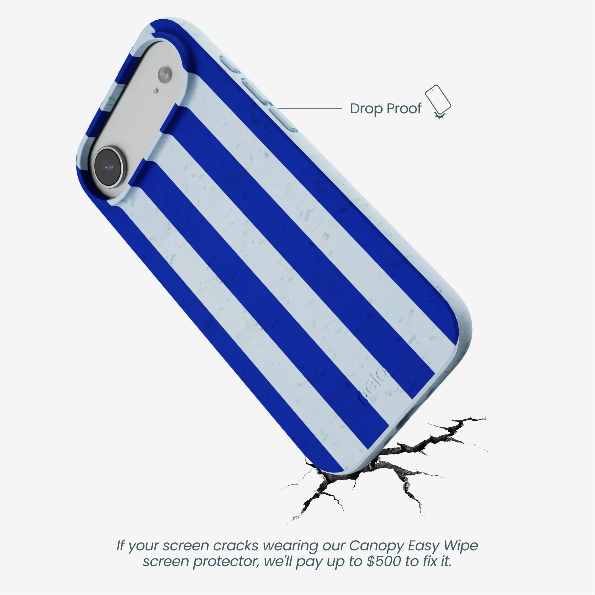 Powder Blue Big Cobalt Stripes iPhone Air Case - Image 5