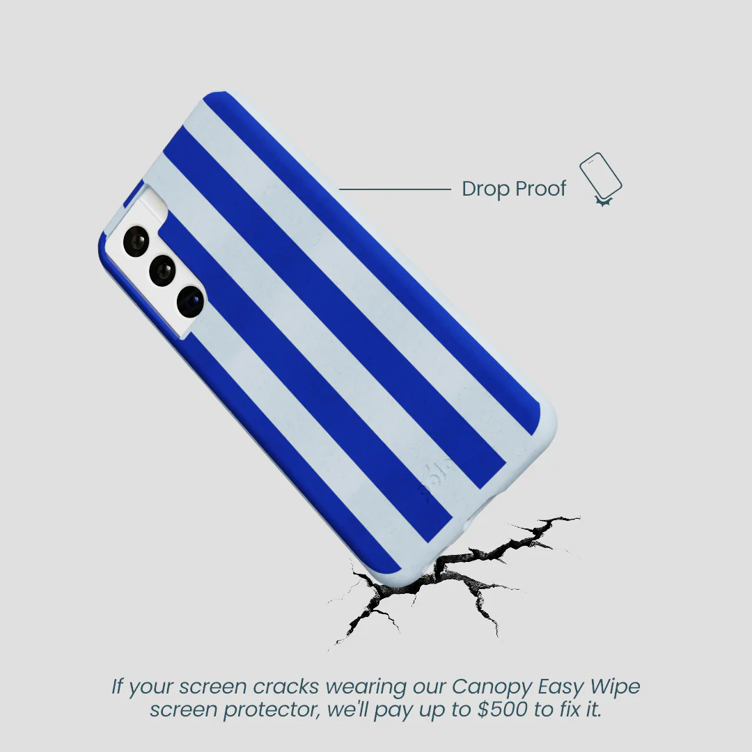 Powder Blue Big Cobalt Stripes Samsung Galaxy S22 Case - Image 5