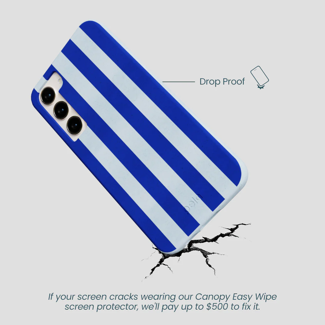 Powder Blue Big Cobalt Stripes Samsung Galaxy S23+(Plus) Case - Image 5