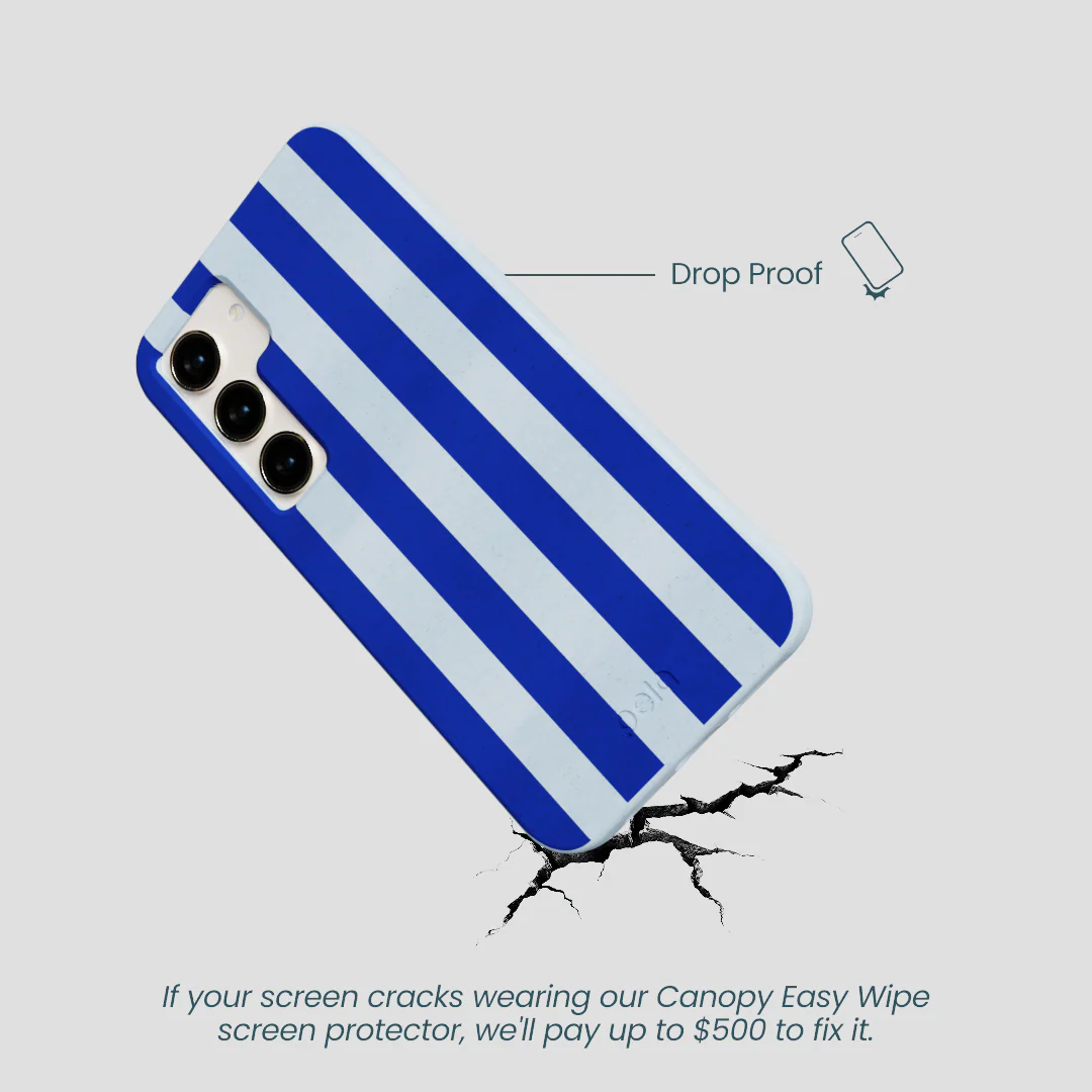 Powder Blue Big Cobalt Stripes Samsung Galaxy S24 Case - Image 5