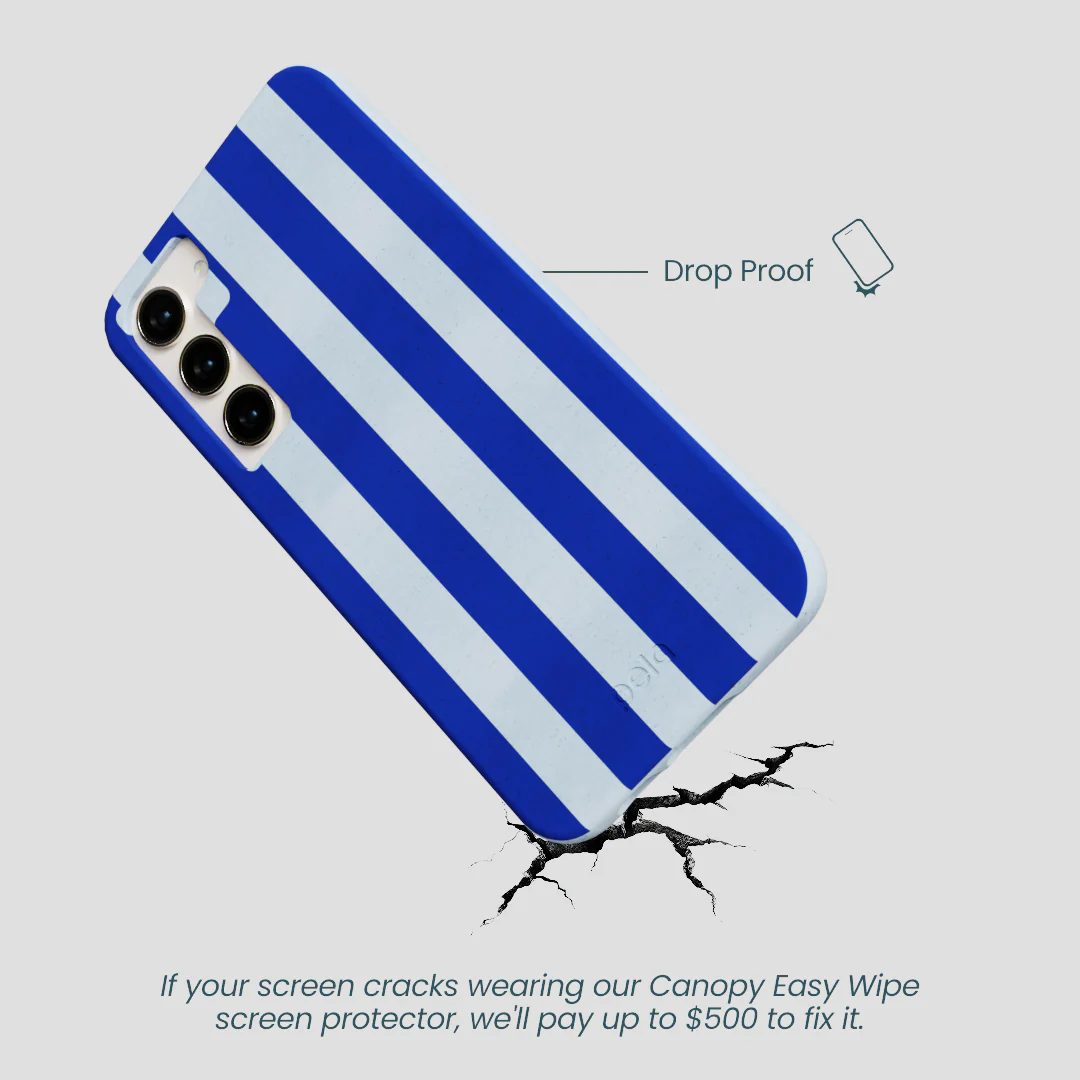 Powder Blue Big Cobalt Stripes Samsung Galaxy S24+(Plus) Case - Image 5