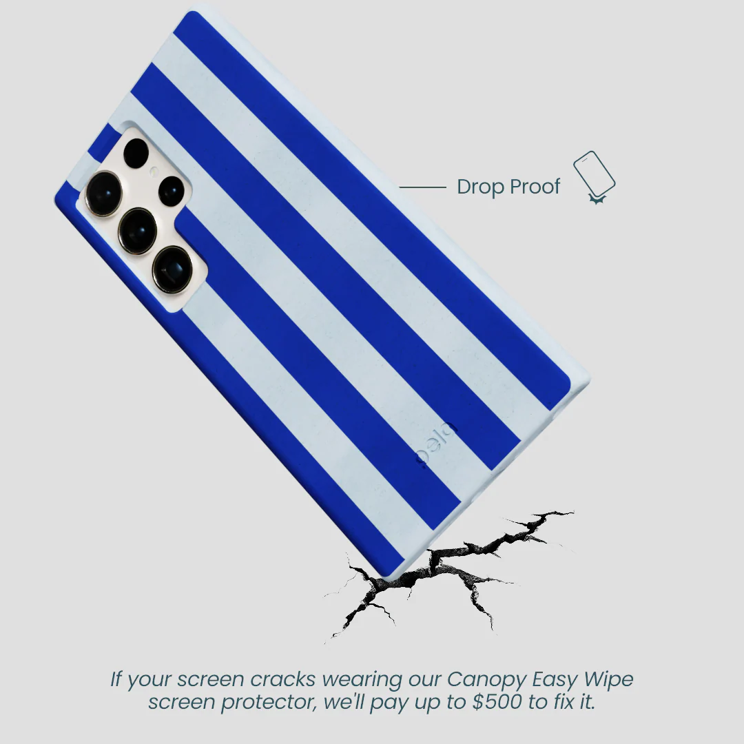 Powder Blue Big Cobalt Stripes Samsung Galaxy S24 Ultra Case - Image 5