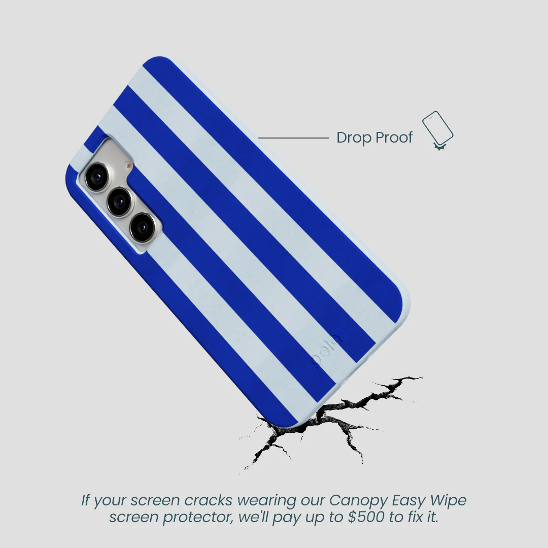Powder Blue Big Cobalt Stripes Samsung Galaxy S25 Case - Image 5