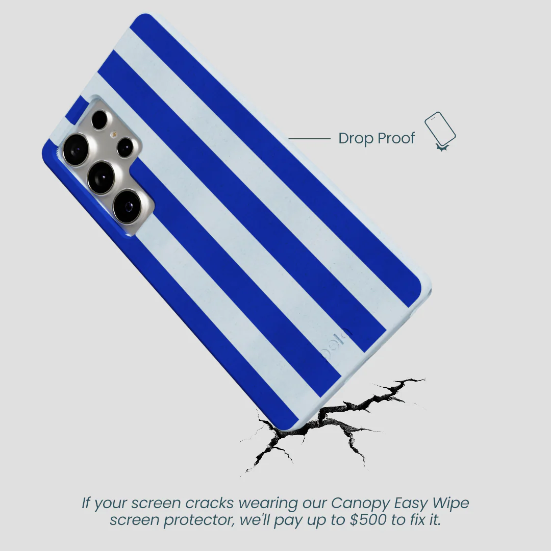 Powder Blue Big Cobalt Stripes Samsung Galaxy S25 Ultra Case - Image 5
