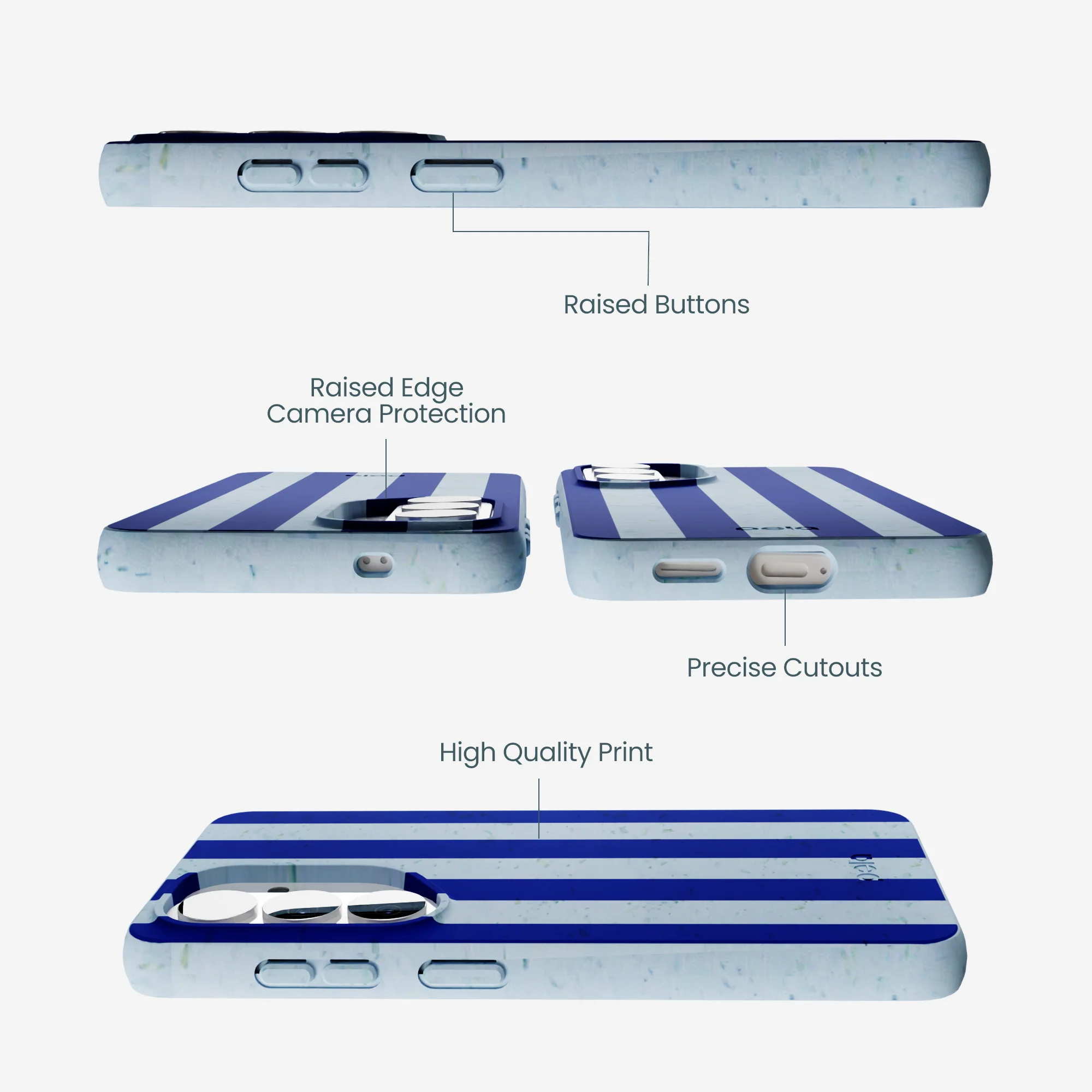 Powder Blue Big Cobalt Stripes Samsung Galaxy S26 Case - Image 3