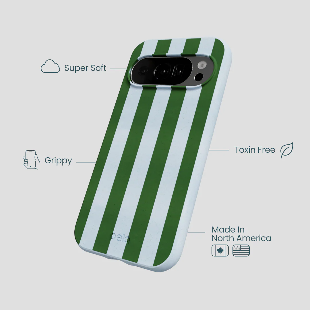 Powder Blue Big Evergreen Stripes Google Pixel 10/10 Pro Case - Image 4