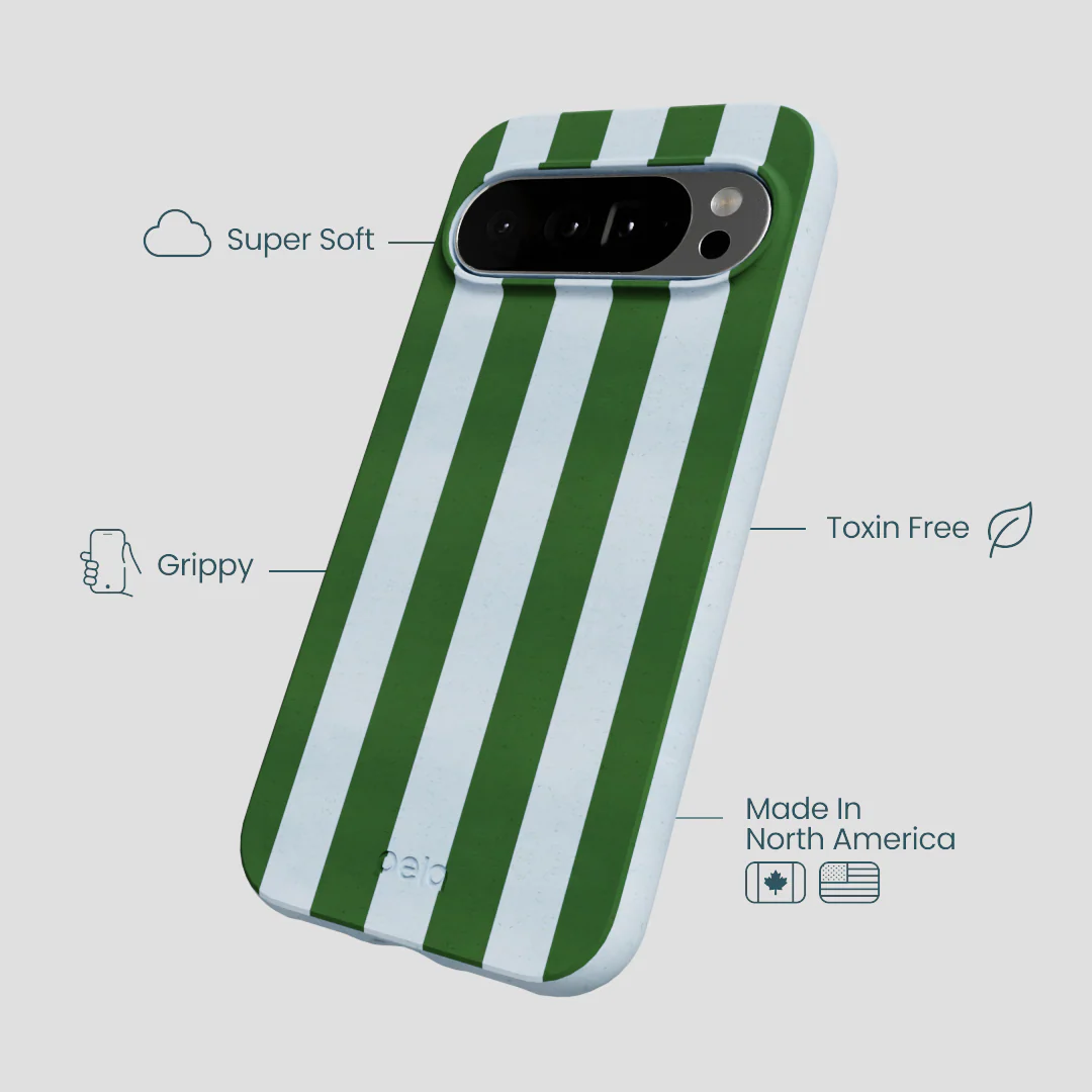 Powder Blue Big Evergreen Stripes Google Pixel 10 Pro XL Case - Image 4
