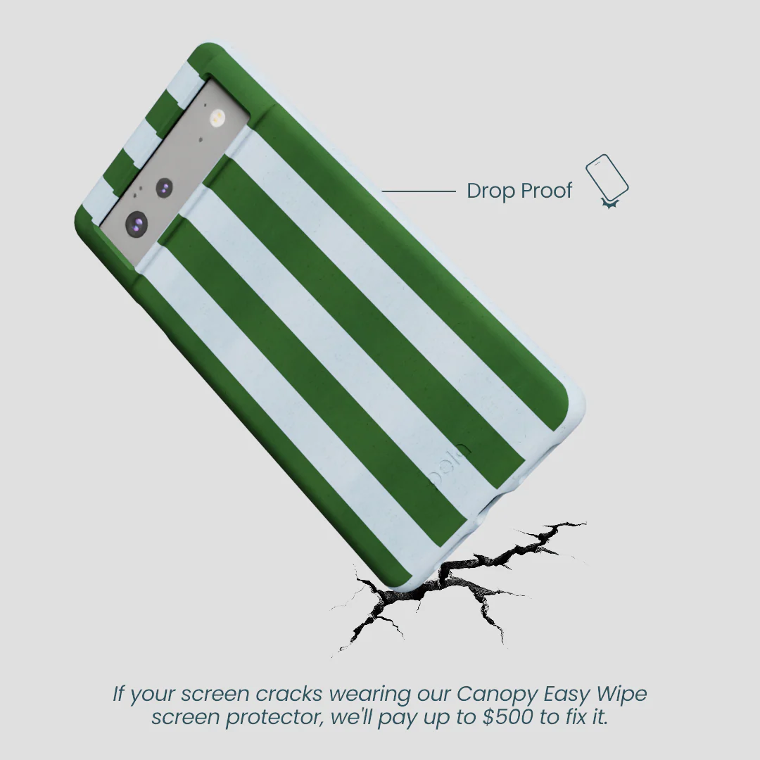 Powder Blue Big Evergreen Stripes Google Pixel 6 Case - Image 5