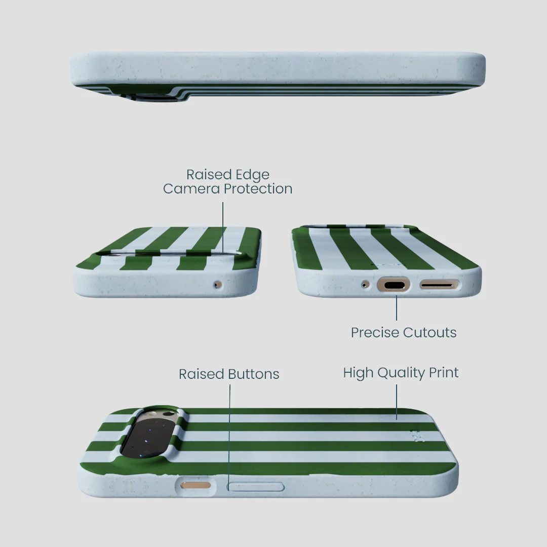 Powder Blue Big Evergreen Stripes Google Pixel 9/9 Pro Case - Image 3