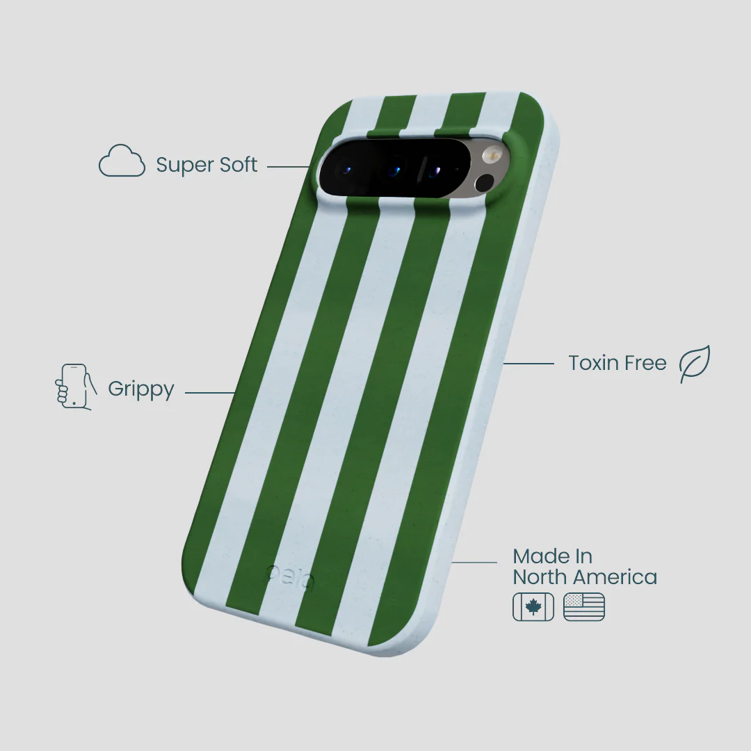 Powder Blue Big Evergreen Stripes Google Pixel 9/9 Pro Case - Image 4