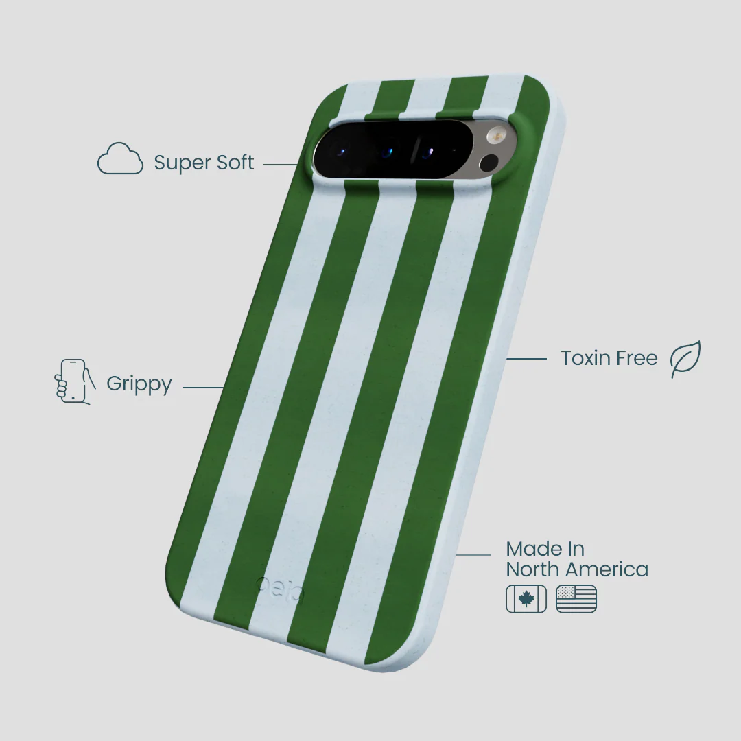 Powder Blue Big Evergreen Stripes Google Pixel 9 Pro XL Case - Image 4