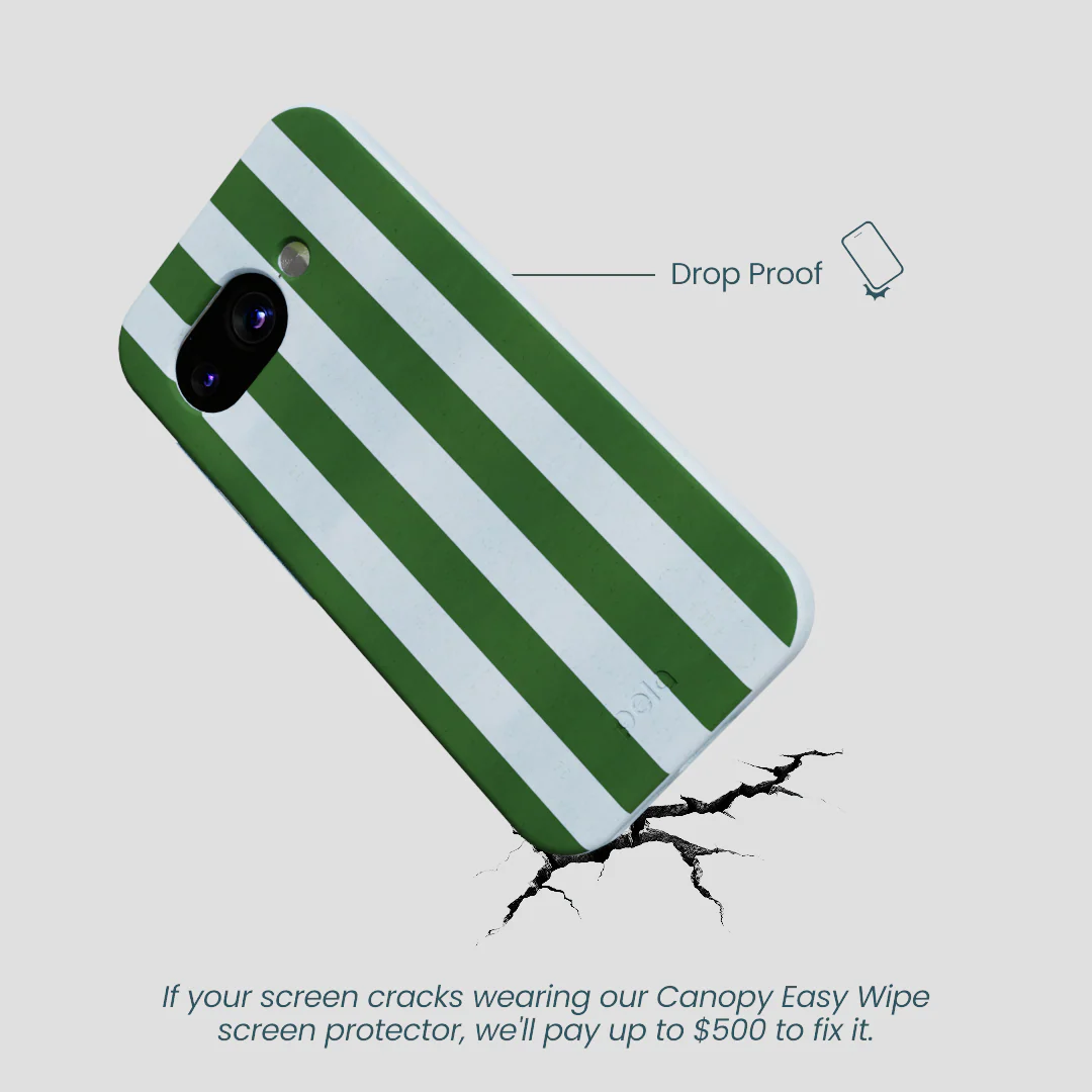 Powder Blue Big Evergreen Stripes Google Pixel 9a Case - Image 5