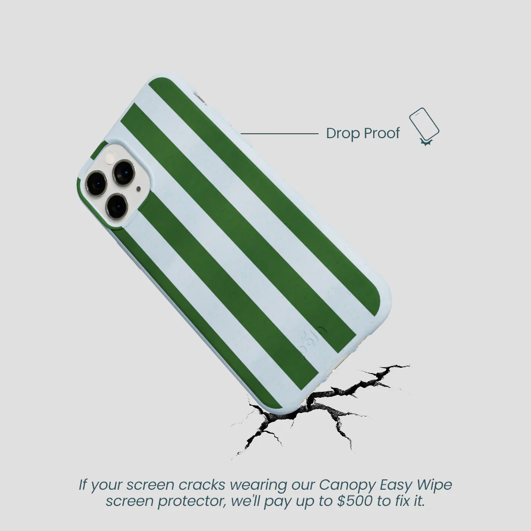 Powder Blue Big Evergreen Stripes iPhone 11 Pro Case - Image 5