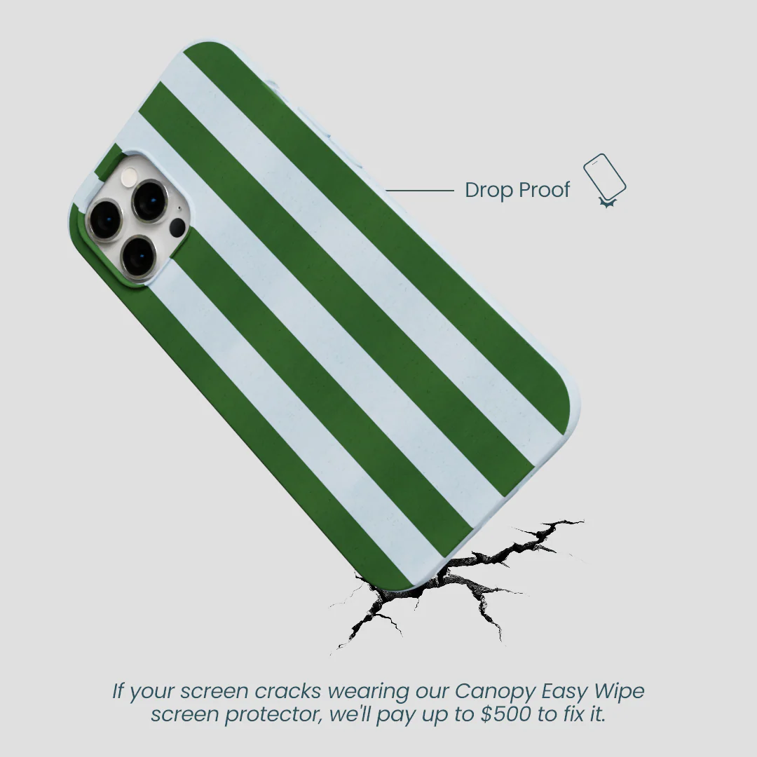 Powder Blue Big Evergreen Stripes iPhone 12 Pro Max Case - Image 5