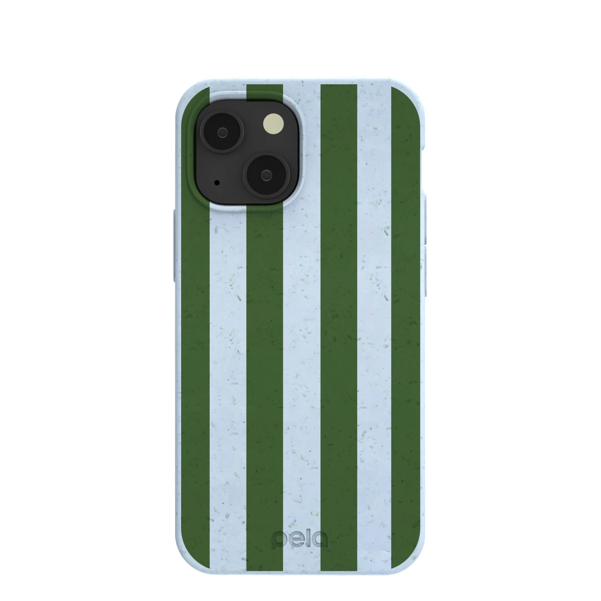 Powder Blue Big Evergreen Stripes iPhone 13 Mini Case