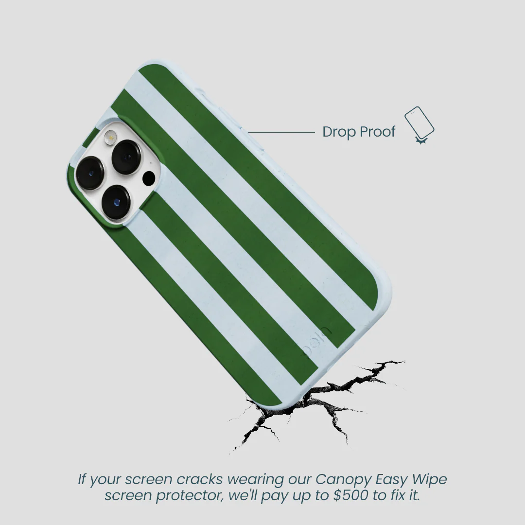 Powder Blue Big Evergreen Stripes iPhone 13 Pro Case - Image 5