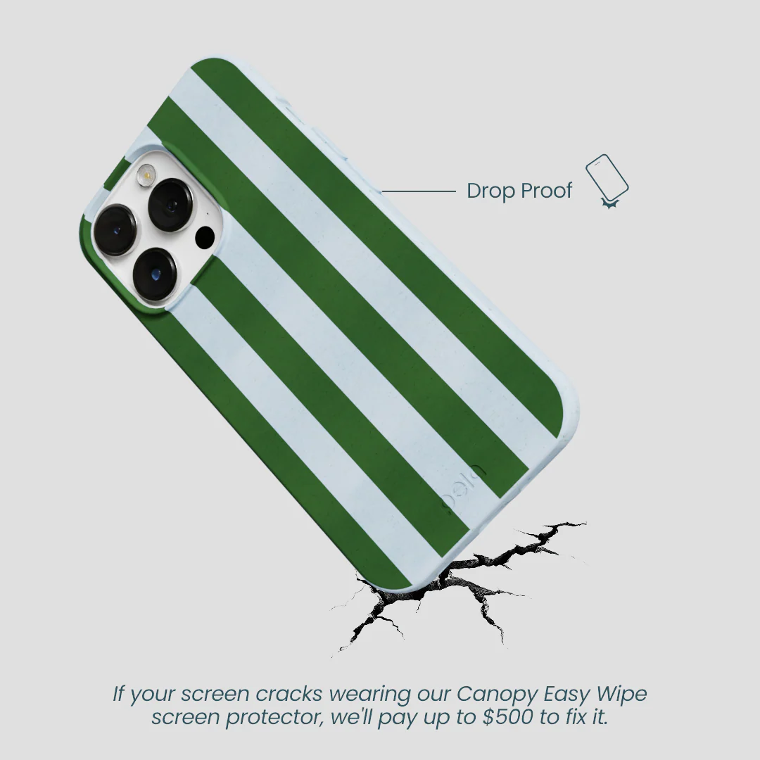 Powder Blue Big Evergreen Stripes iPhone 13 Pro Max Case - Image 5