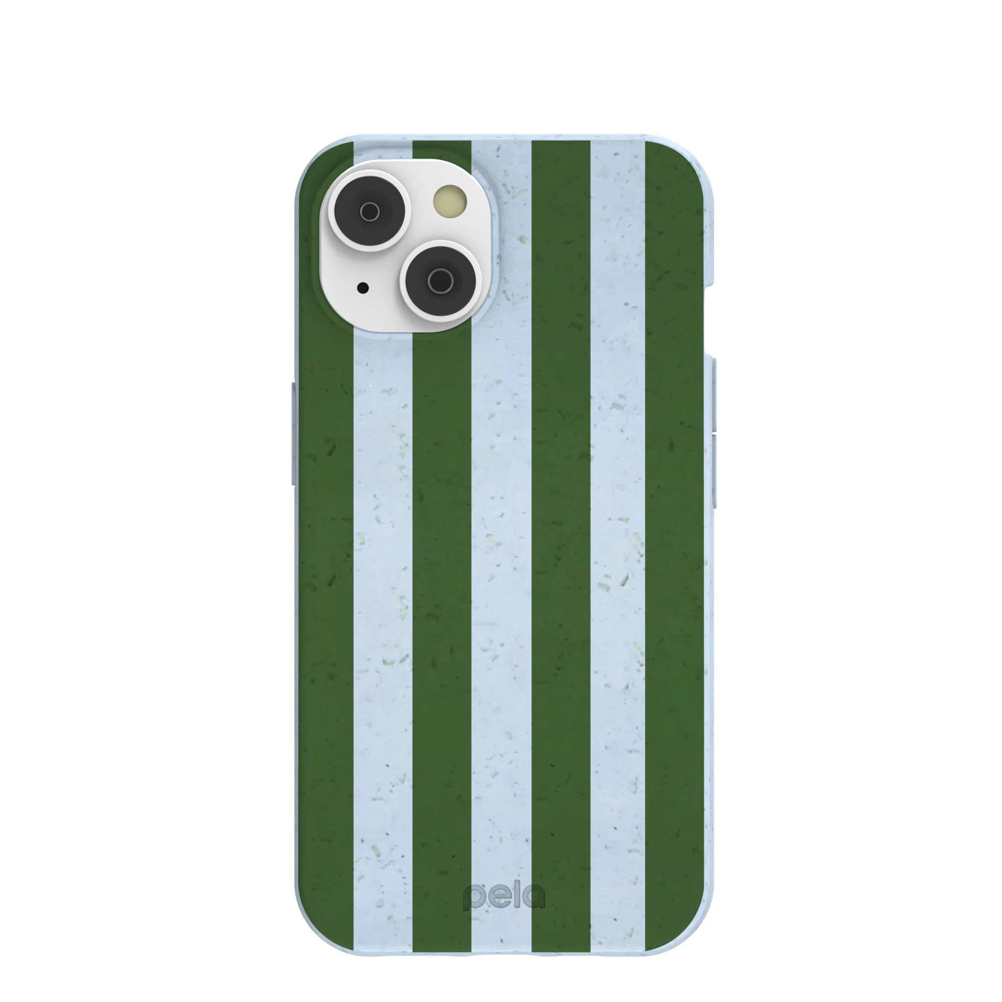 Powder Blue Big Evergreen Stripes iPhone 14 Case
