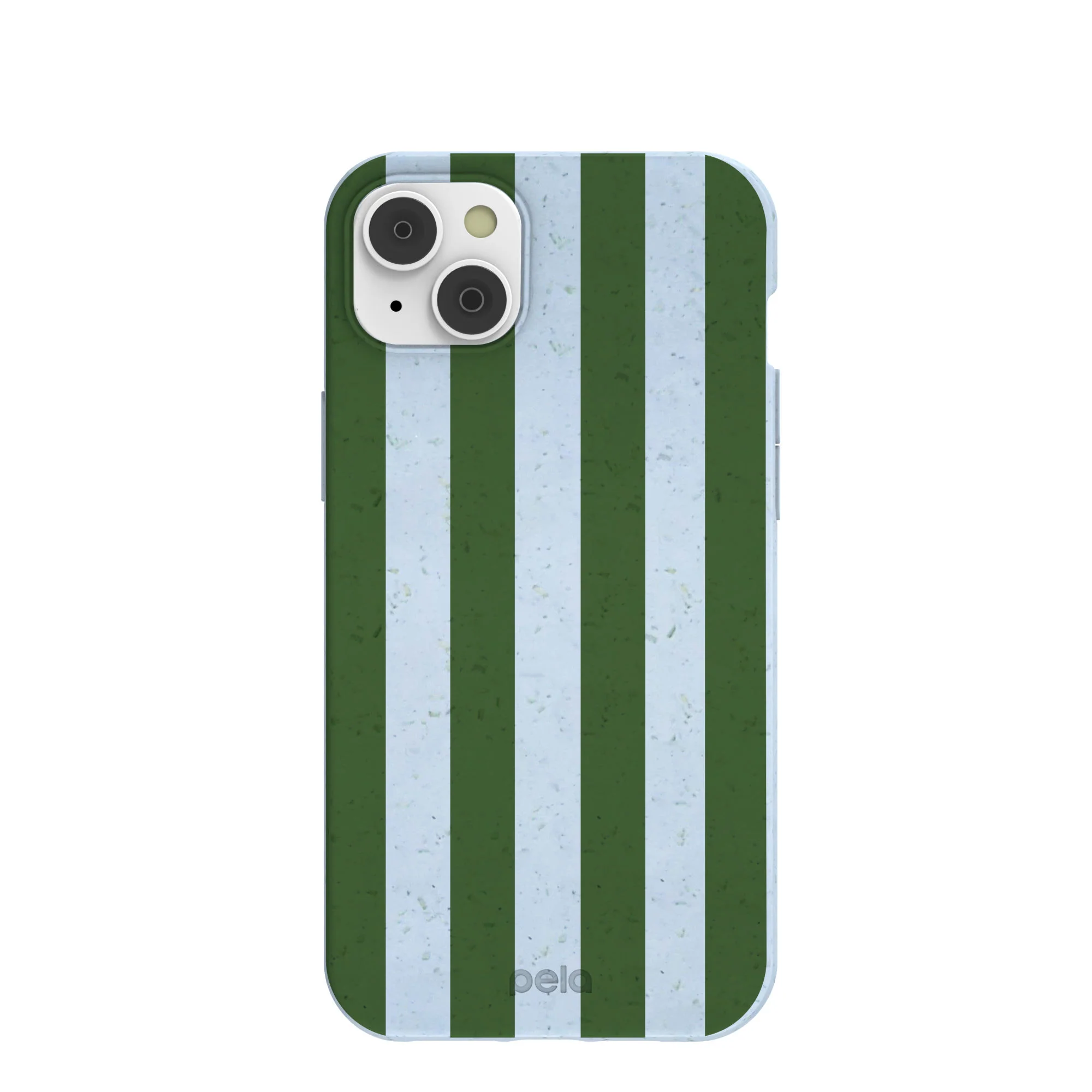 Powder Blue Big Evergreen Stripes iPhone 14 Plus Case