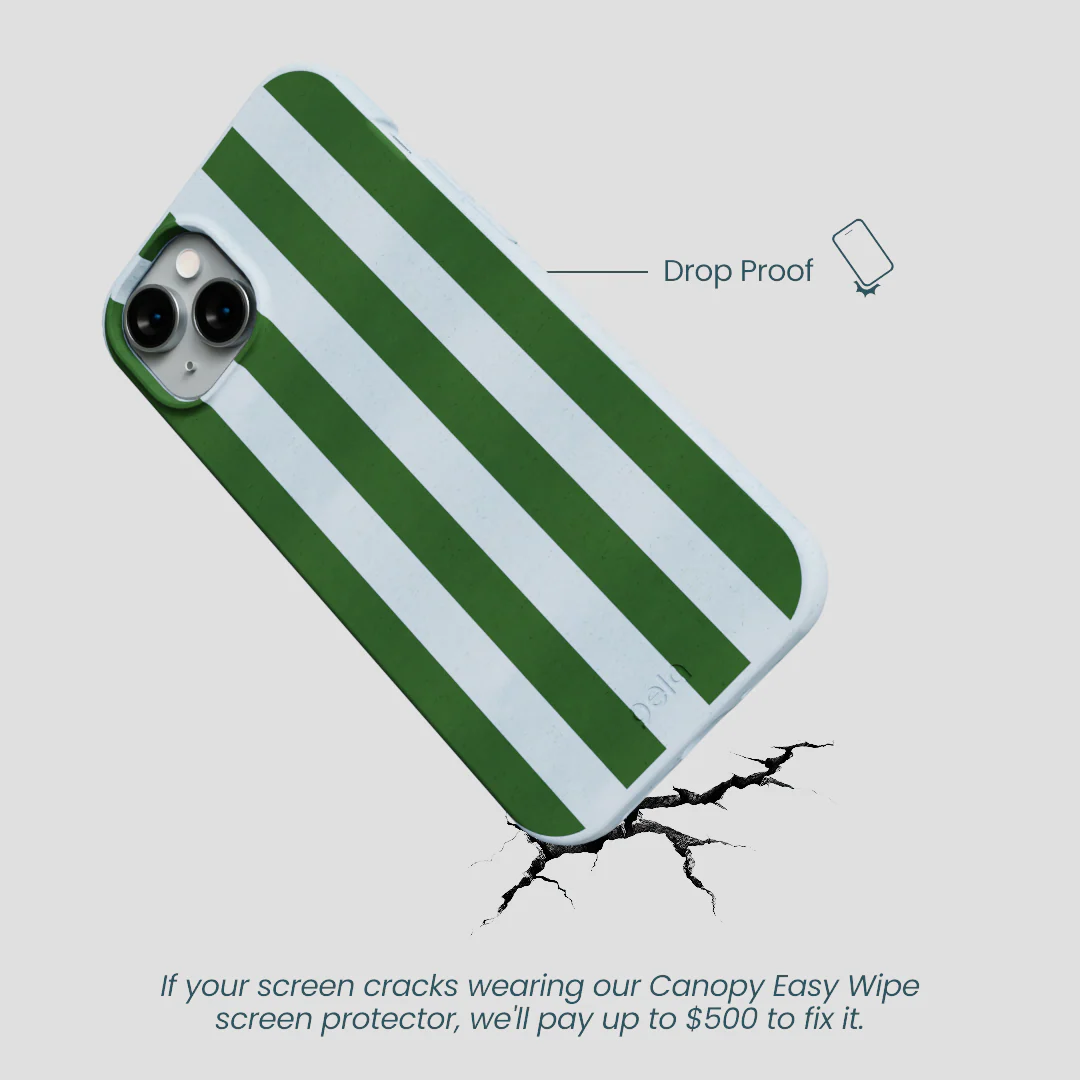 Powder Blue Big Evergreen Stripes iPhone 14 Plus Case - Image 5