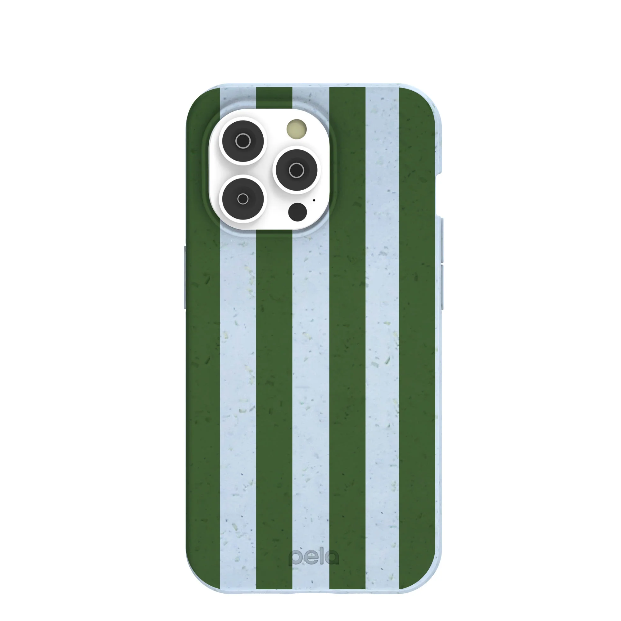Powder Blue Big Evergreen Stripes iPhone 14 Pro Case