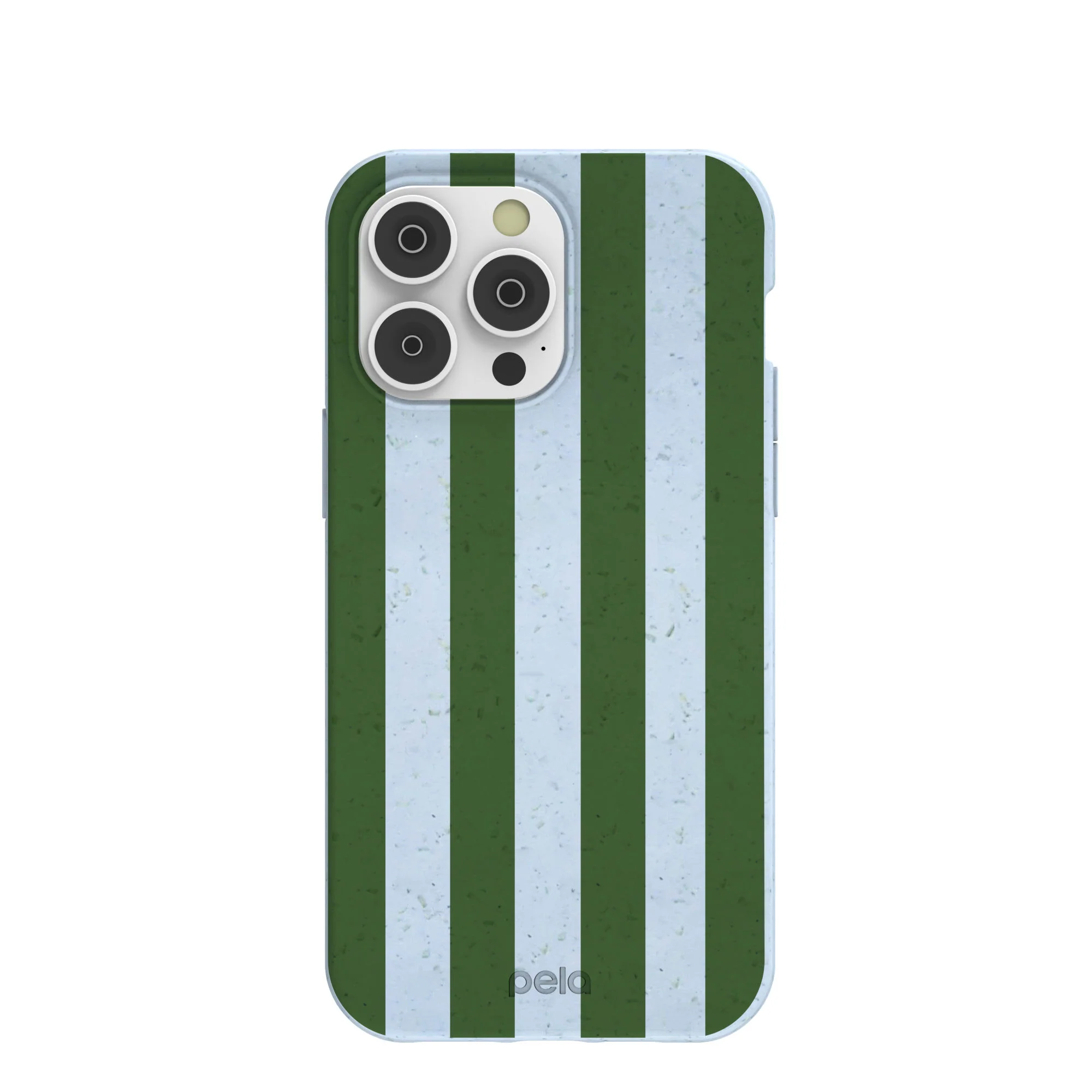 Powder Blue Big Evergreen Stripes iPhone 14 Pro Max Case